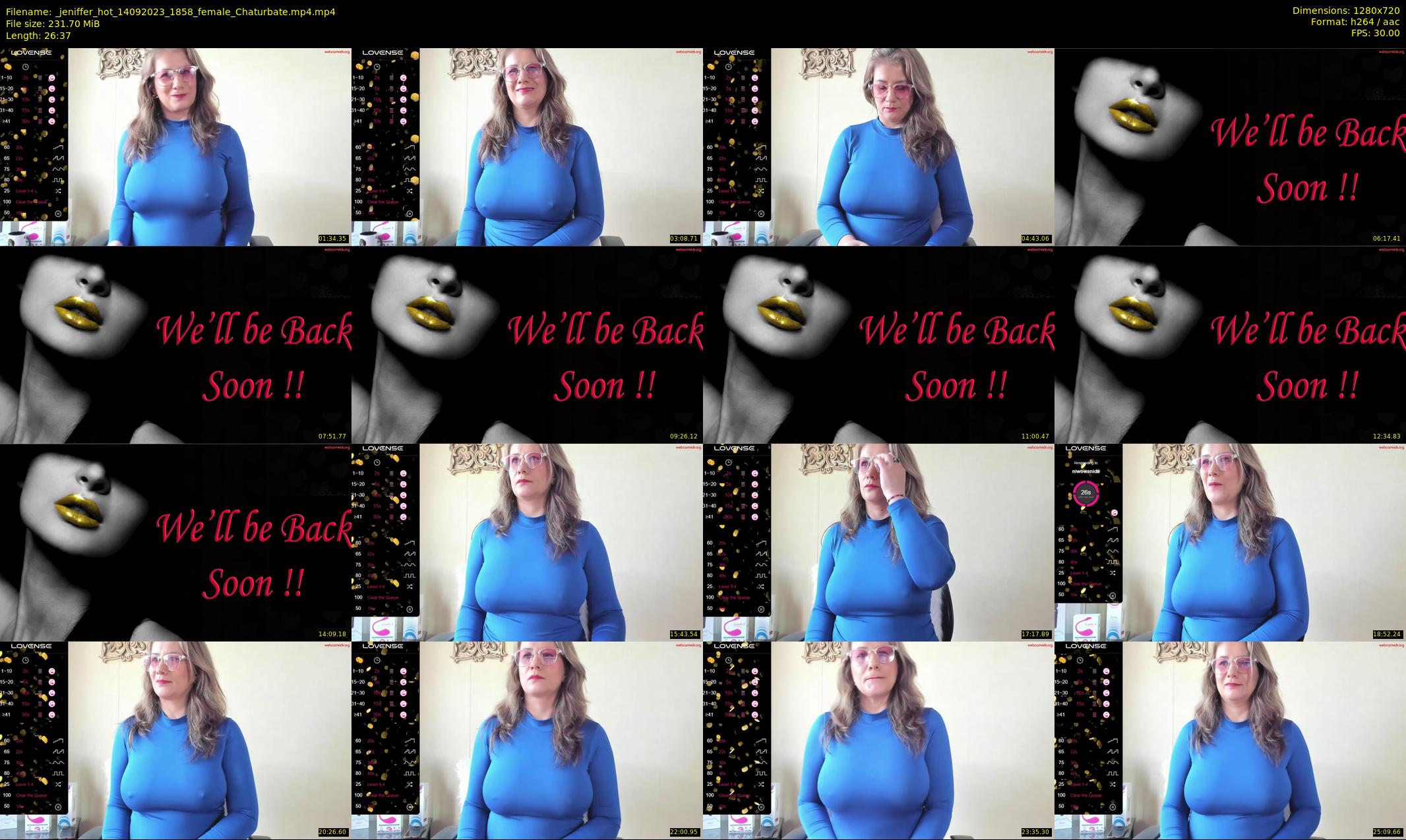 _jeniffer_hot — 27 minute Chaturbate female cam show recording, 720p, Sep 14, 2023