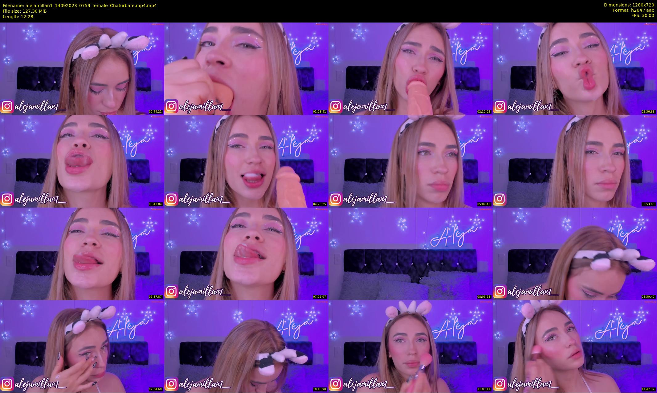 alejamillan1 — 13 minute Chaturbate female cam show recording, 720p, Sep 14, 2023