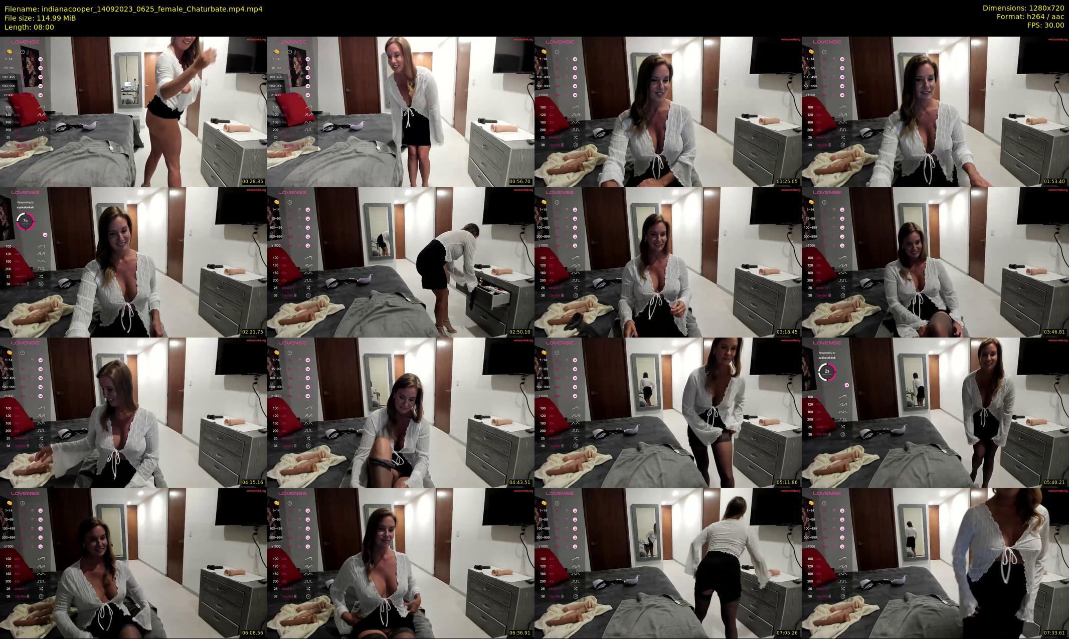 indianacooper — 8 minute Chaturbate female cam show recording, 720p, Sep 14, 2023