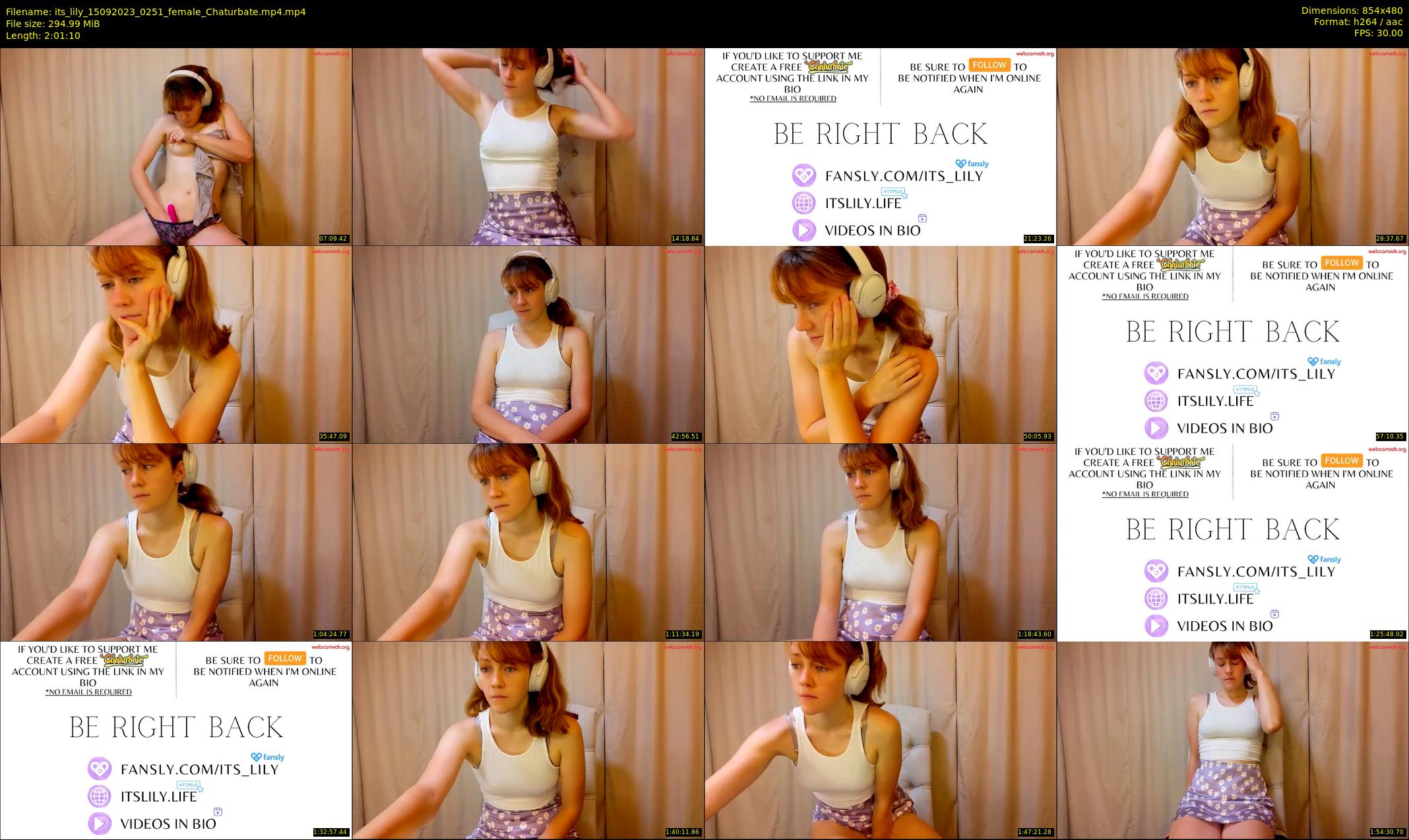its_lily — 122 minute Chaturbate female cam show recording, 480p, Sep 15, 2023