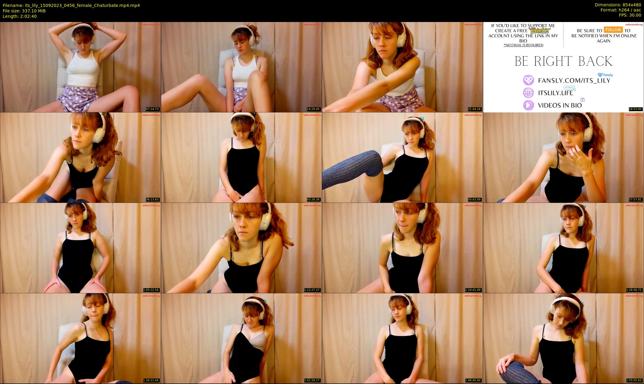 its_lily — 123 minute Chaturbate female cam show recording, 480p, Sep 15, 2023