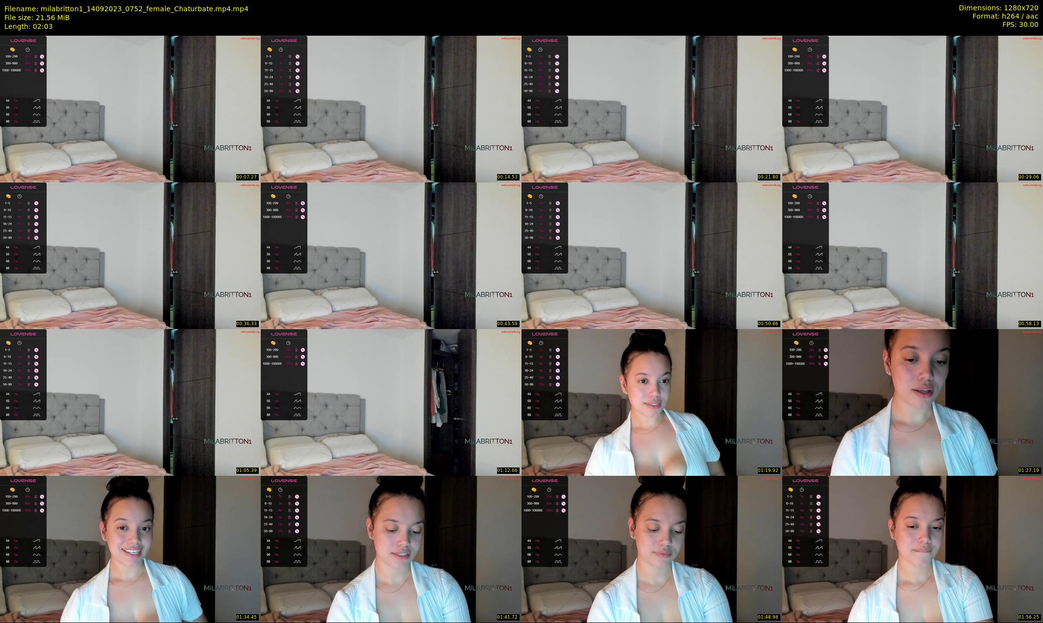 milabritton1 — 3 minute Chaturbate female cam show recording, 720p, Sep 14, 2023