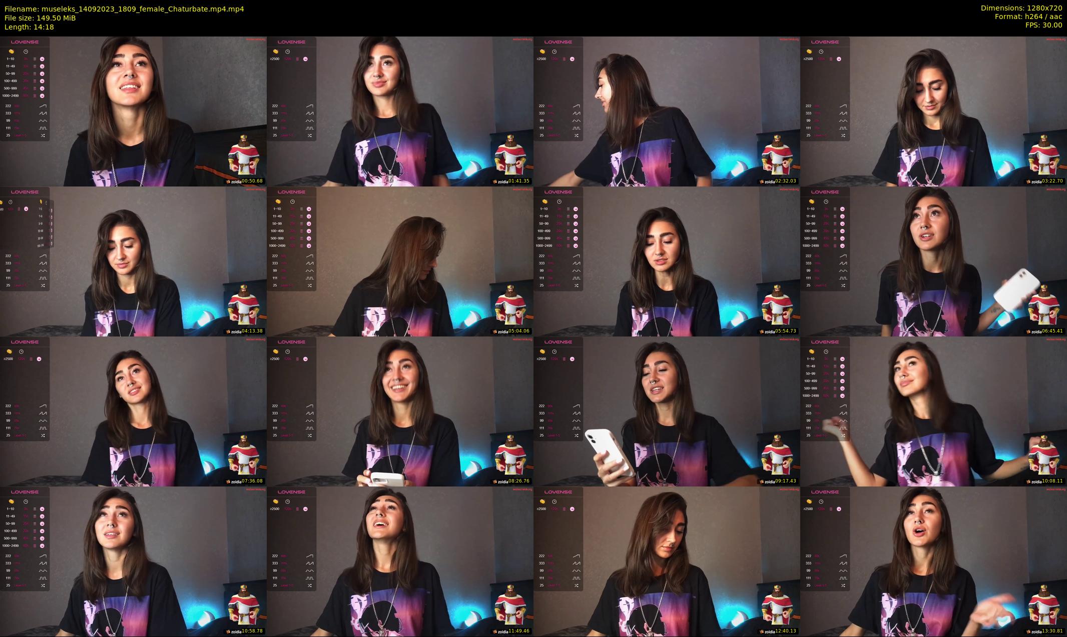 museleks — 15 minute Chaturbate female cam show recording, 720p, Sep 14, 2023