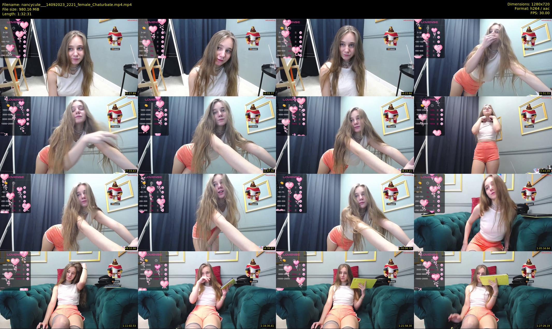 nancycute__ — 93 minute Chaturbate female cam show recording, 720p, Sep 14, 2023