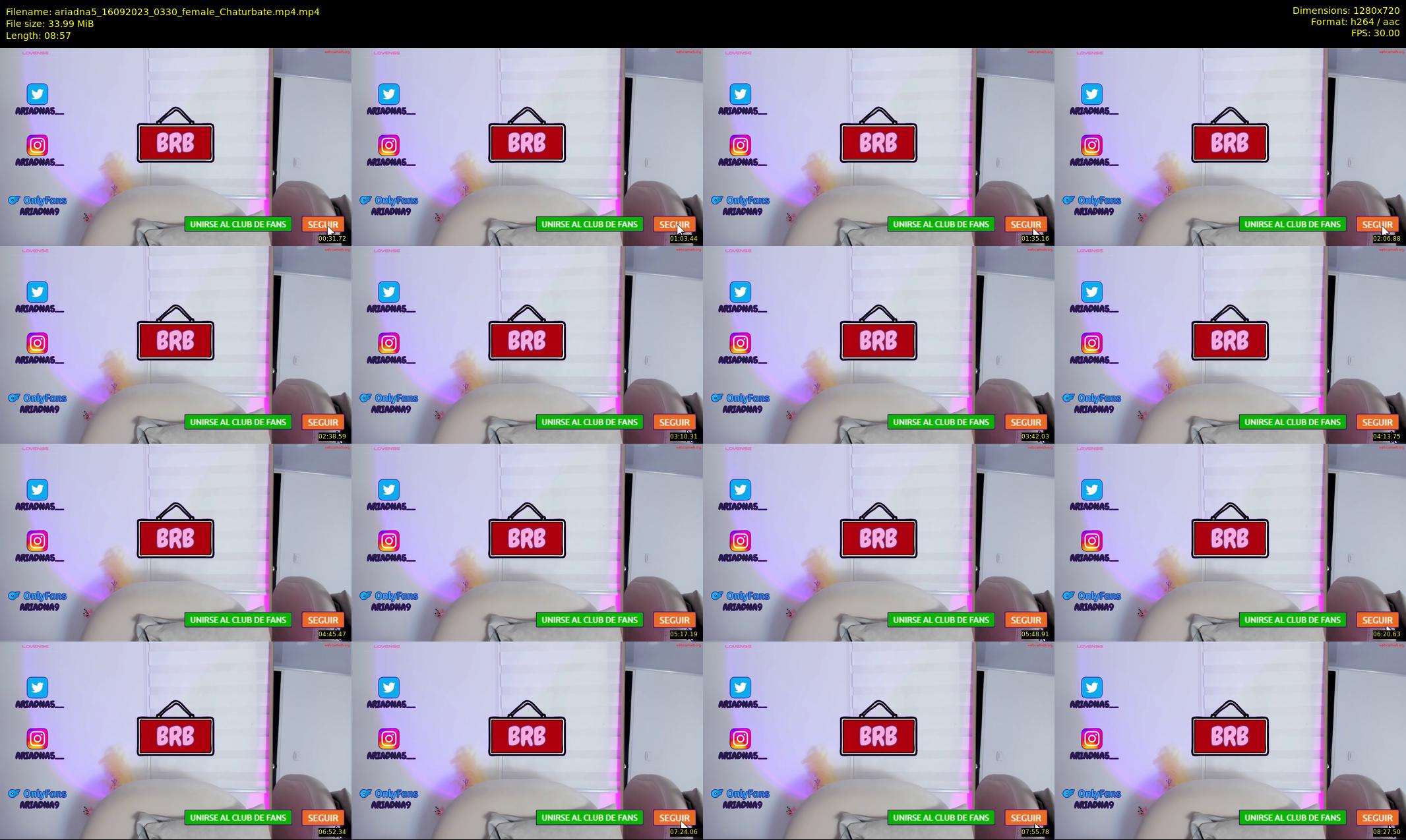 ariadna5 — 9 minute Chaturbate female cam show recording, 720p, Sep 16, 2023