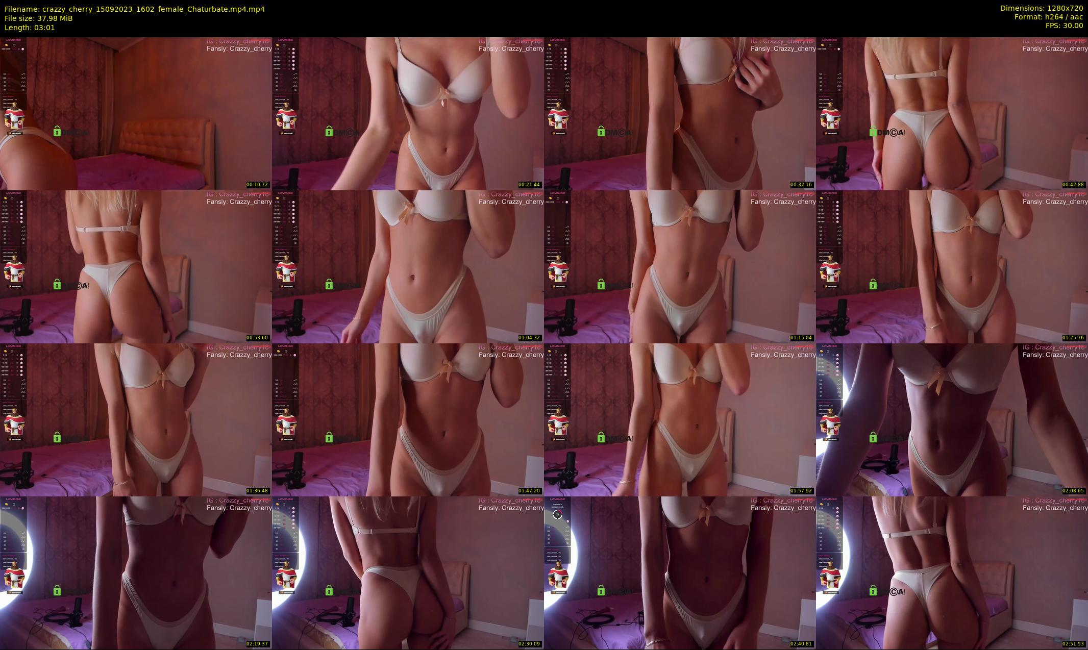 crazzy_cherry — 4 minute Chaturbate female cam show recording, 720p, Sep 15, 2023