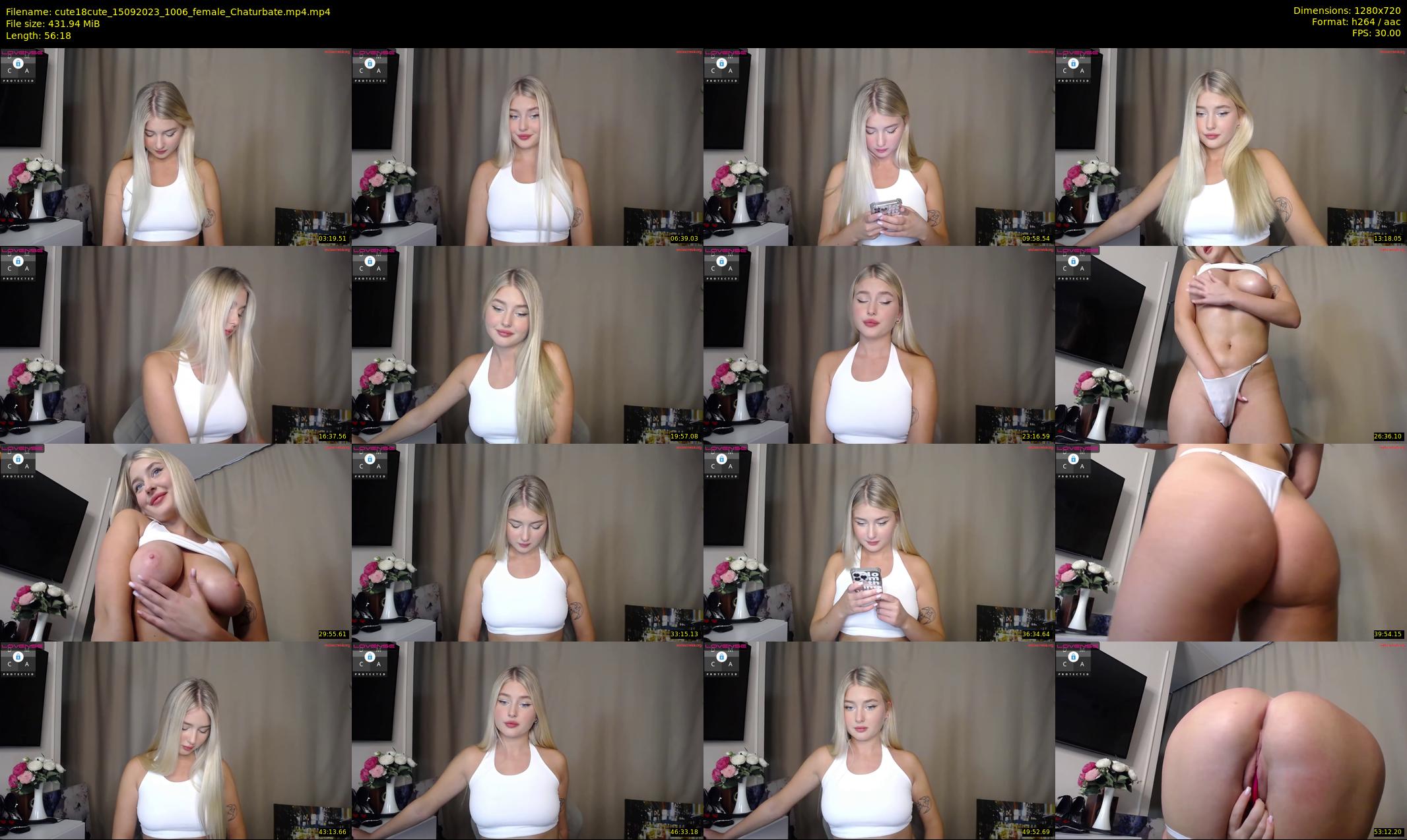 cute18cute — 57 minute Chaturbate female cam show recording, 720p, Sep 15, 2023