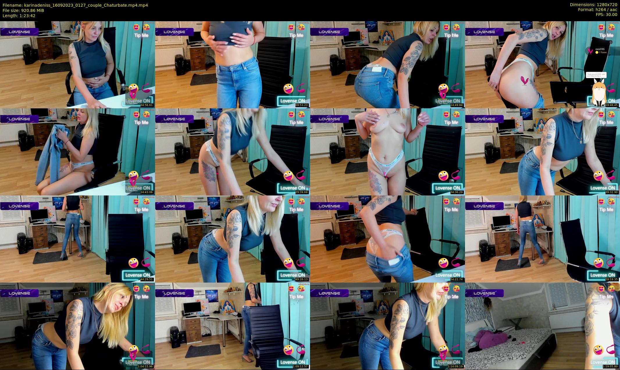 karinadeniss — 84 minute Chaturbate couple cam show recording, 720p, Sep 16, 2023