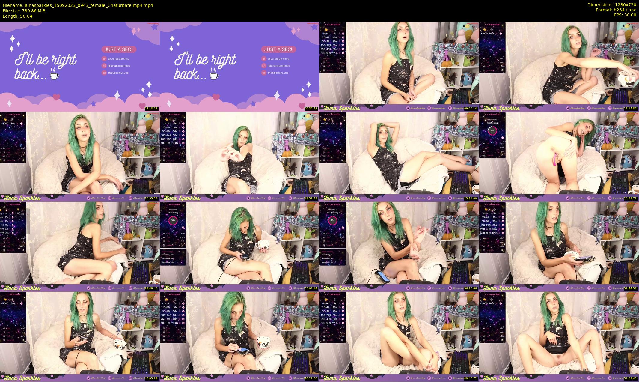 lunasparkles — 57 minute Chaturbate female cam show recording, 720p, Sep 15, 2023