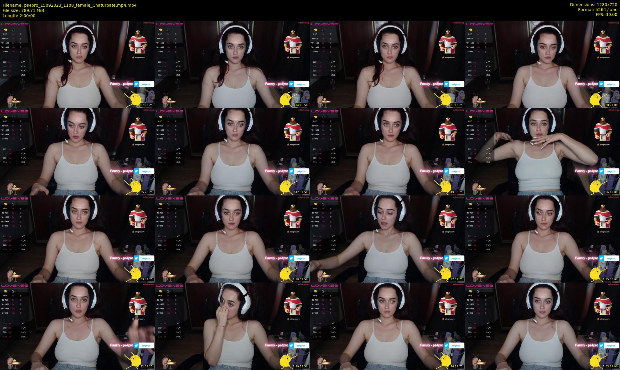 ps4pro — 120 minute Chaturbate female cam show recording, 720p, Sep 15, 2023