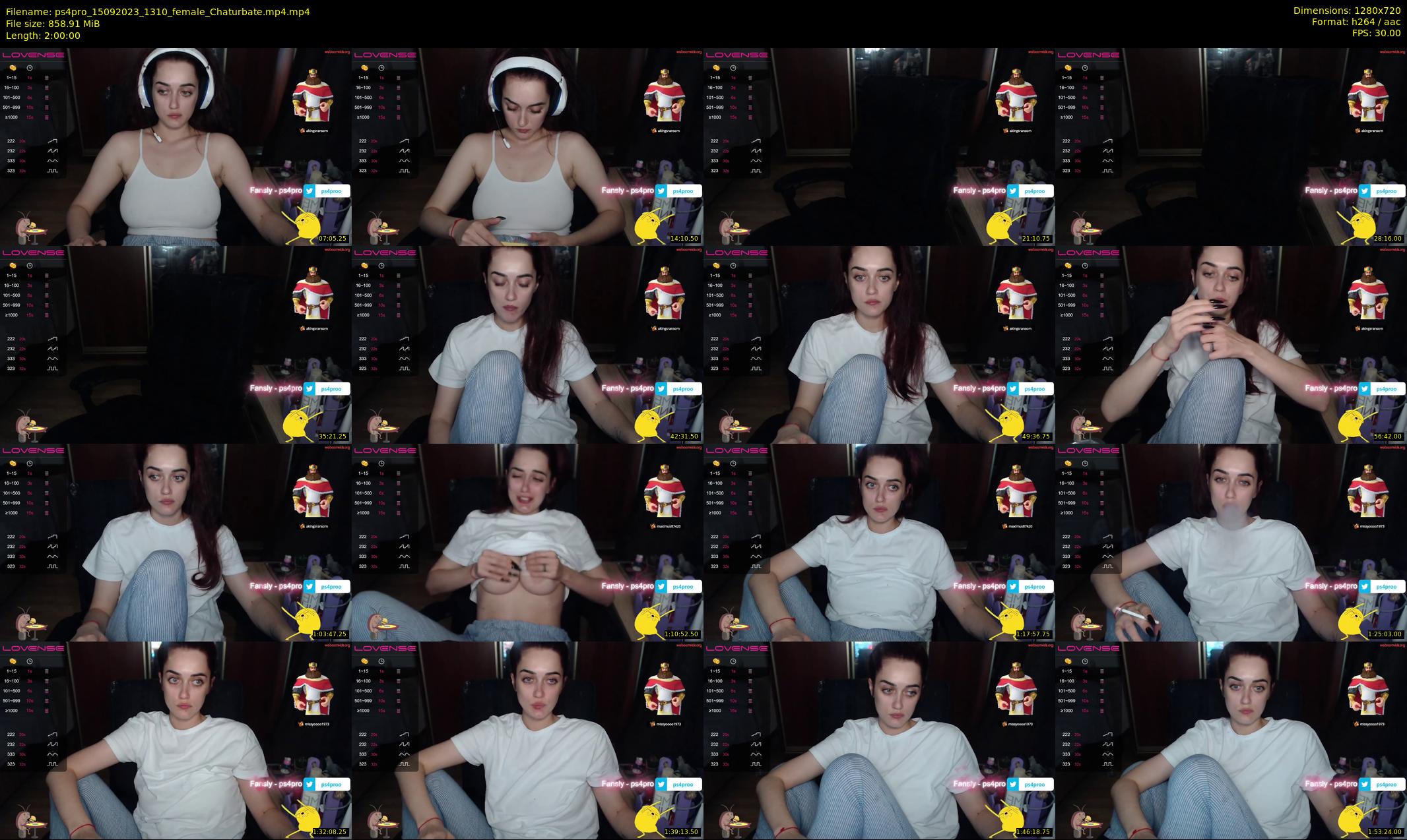 ps4pro — 120 minute Chaturbate female cam show recording, 720p, Sep 15, 2023
