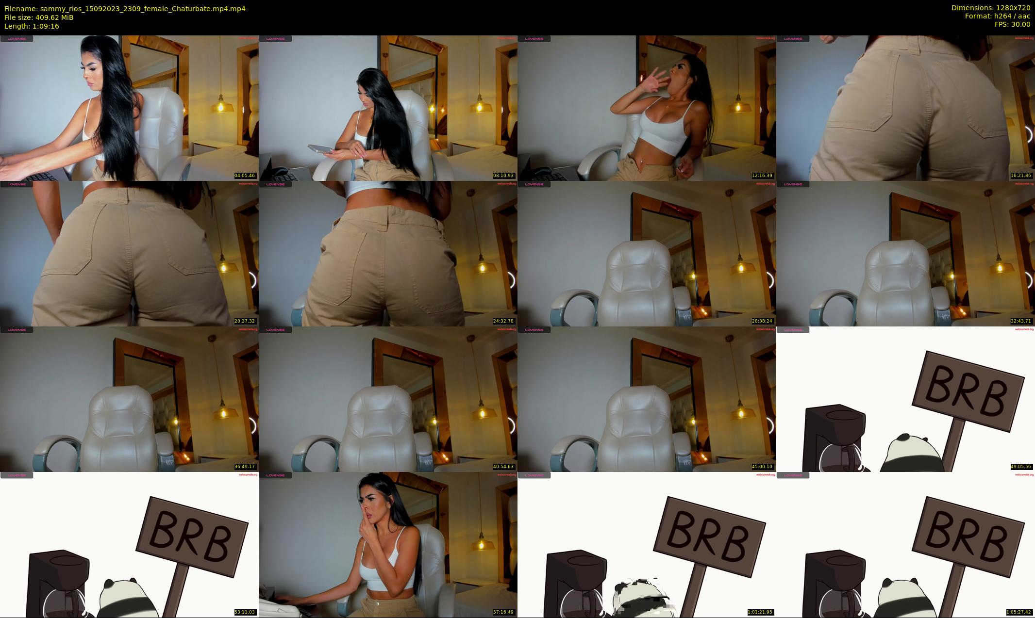 sammy_rios — 70 minute Chaturbate female cam show recording, 720p, Sep 15, 2023