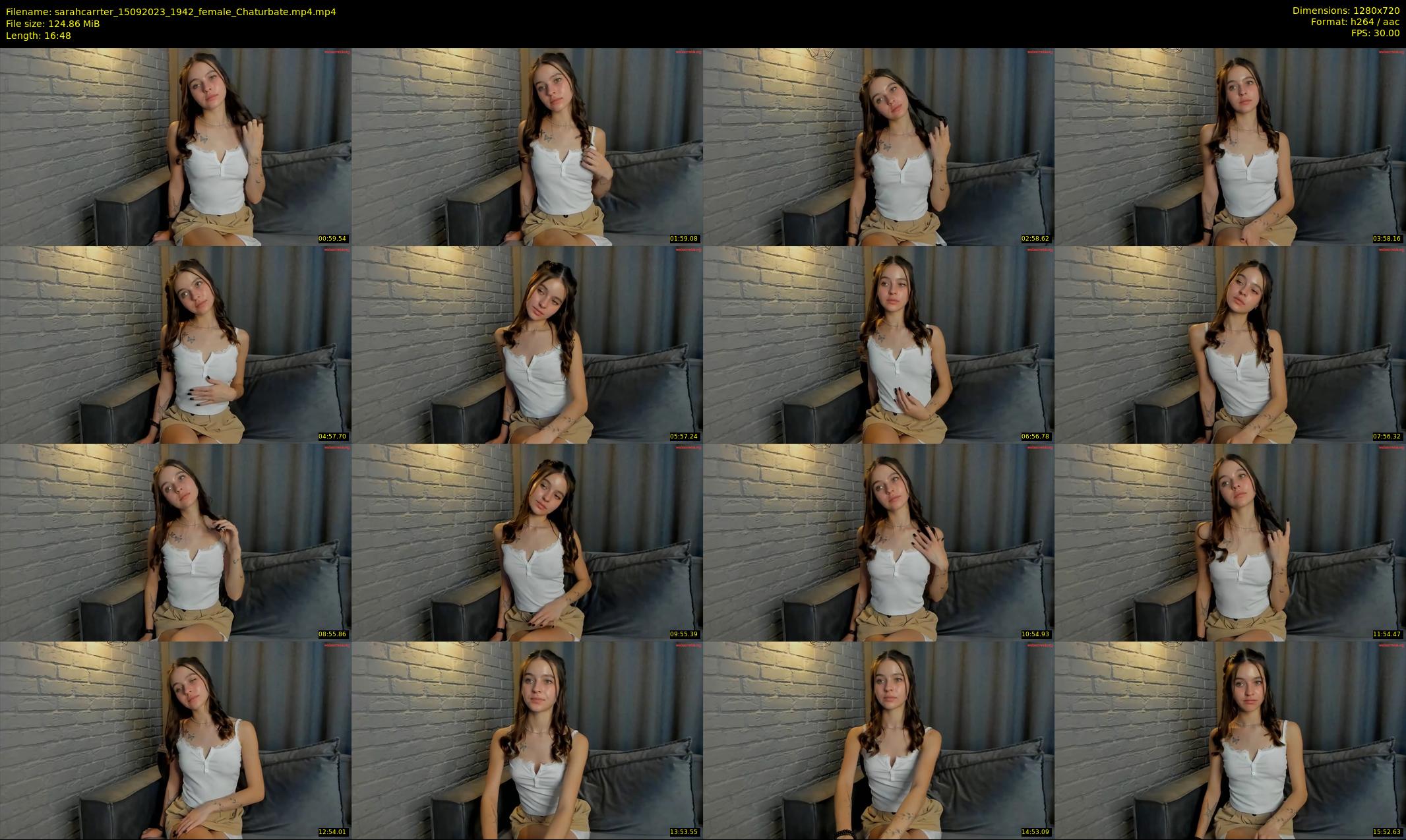 sarahcarrter — 17 minute Chaturbate female cam show recording, 720p, Sep 15, 2023