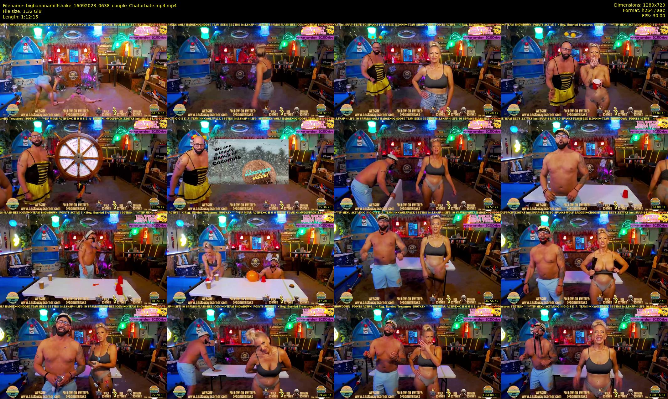 bigbananamilfshake — 73 minute Chaturbate couple cam show recording, 720p, Sep 16, 2023