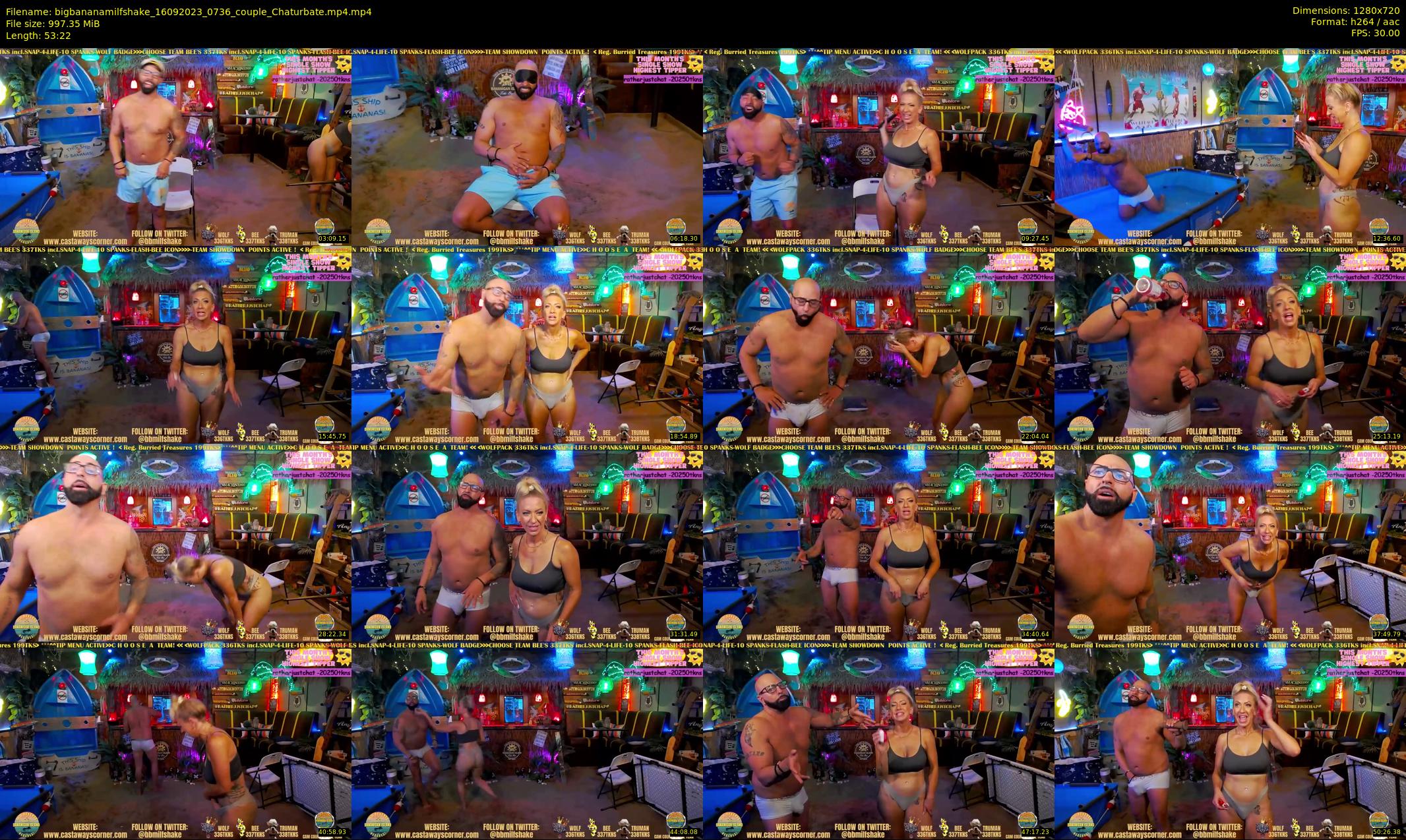 bigbananamilfshake — 54 minute Chaturbate couple cam show recording, 720p, Sep 16, 2023