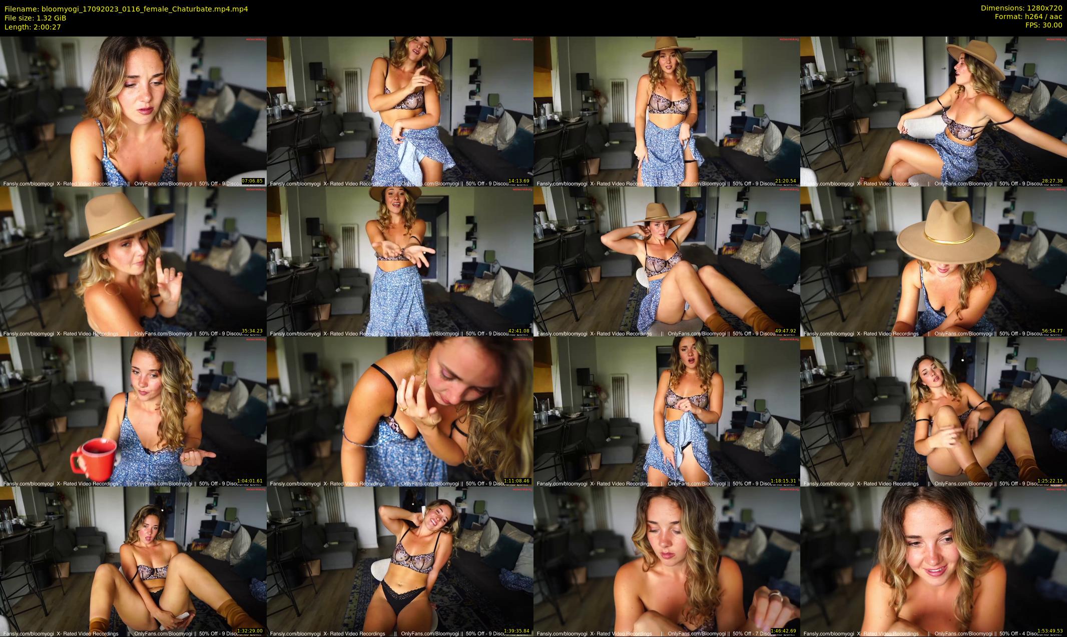 bloomyogi — 121 minute Chaturbate female cam show recording, 720p, Sep 17, 2023