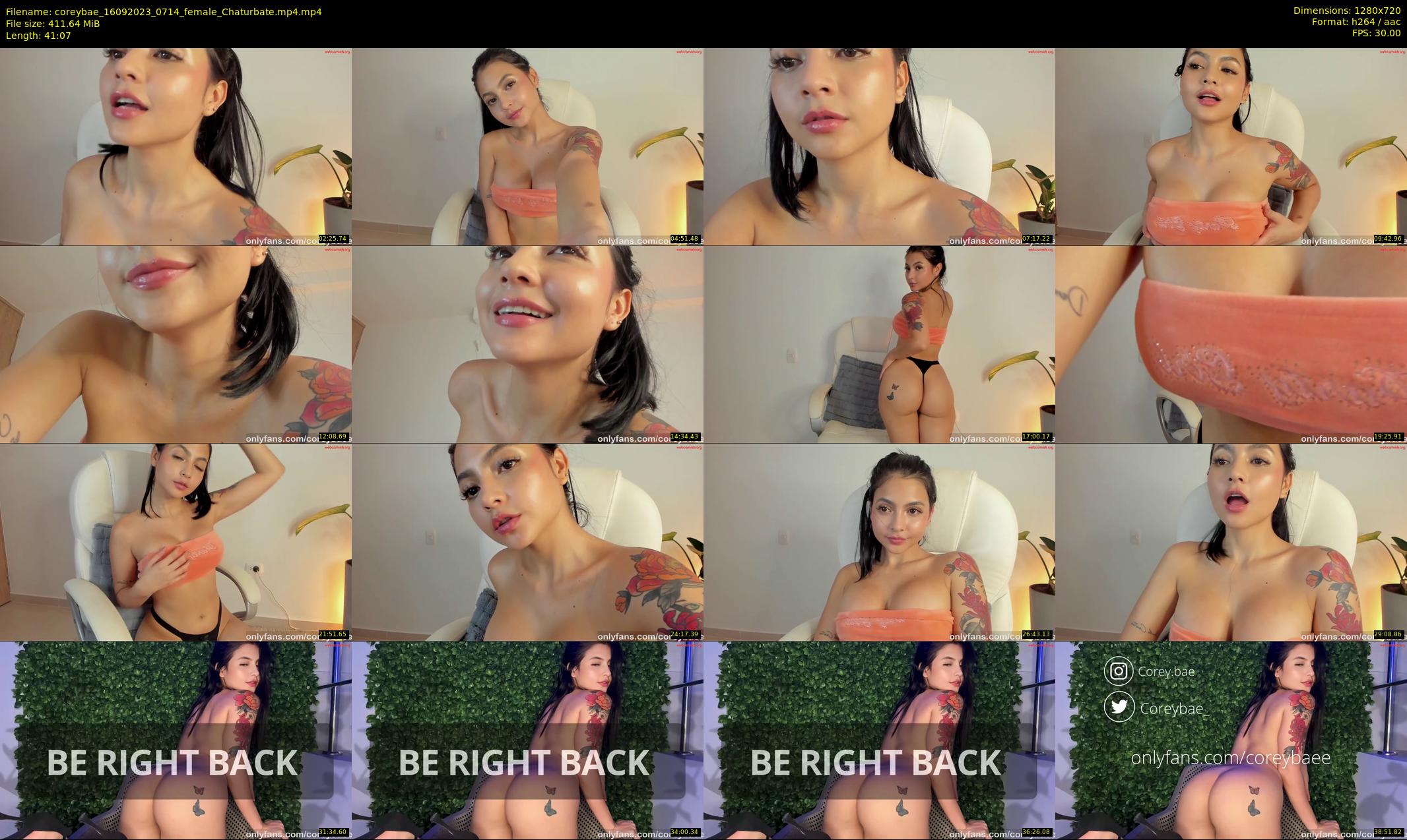 coreybae — 42 minute Chaturbate female cam show recording, 720p, Sep 16, 2023