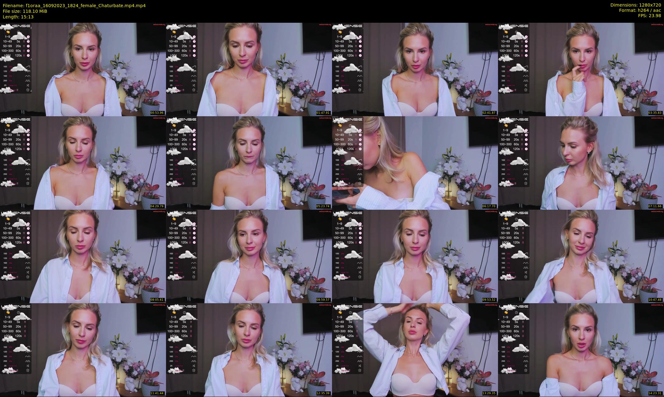 f1oraa — 16 minute Chaturbate female cam show recording, 720p, Sep 16, 2023