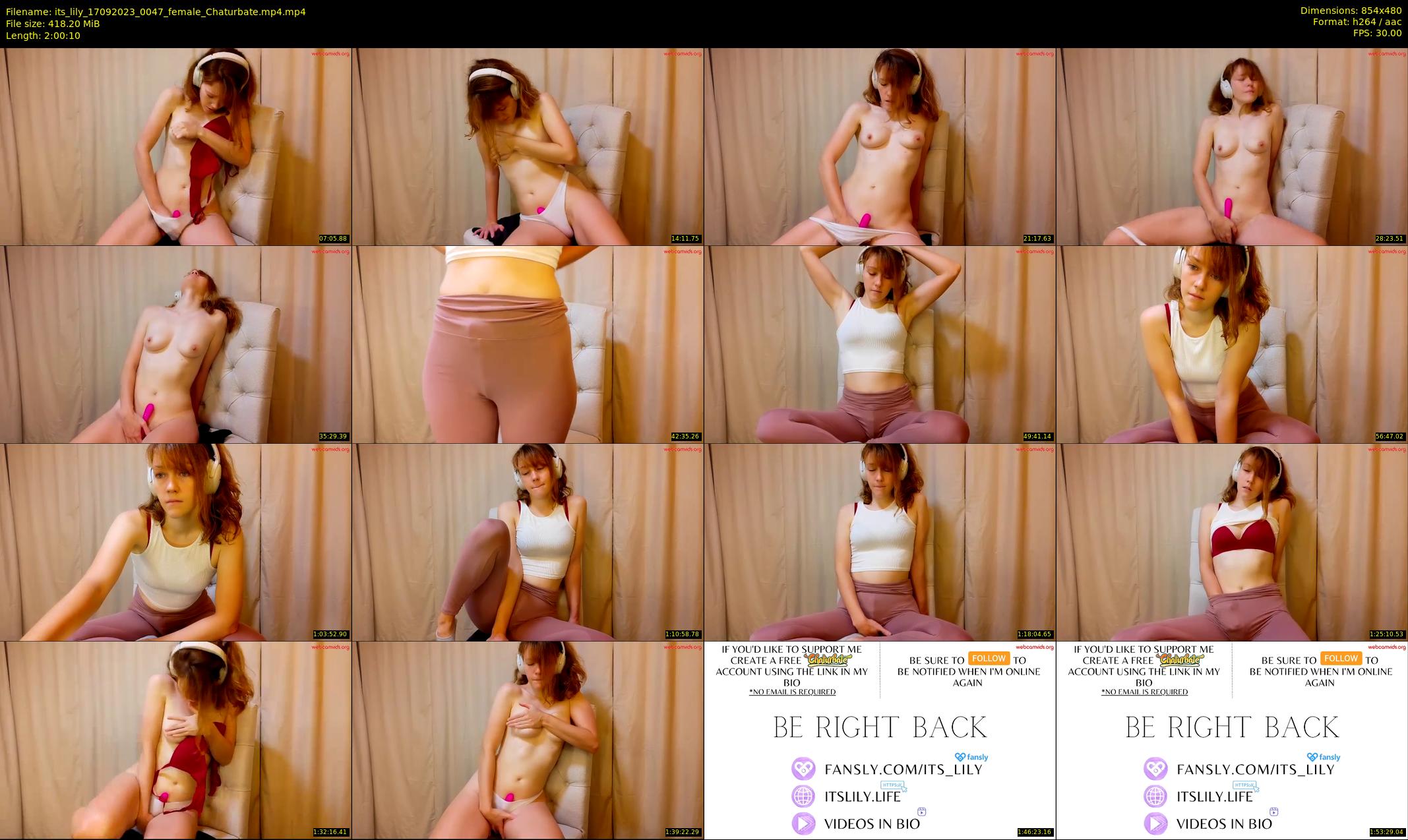 its_lily — 121 minute Chaturbate female cam show recording, 480p, Sep 17, 2023