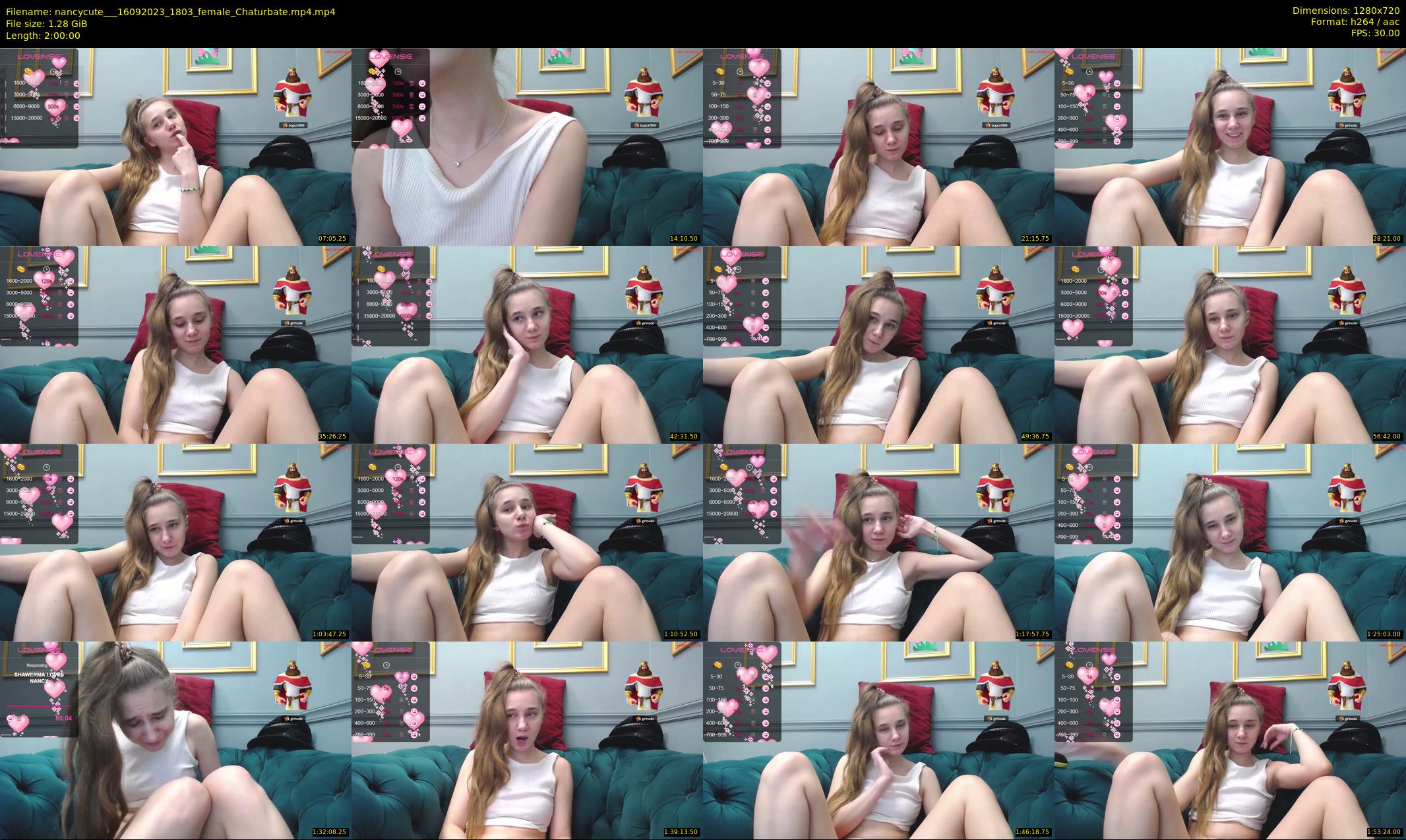 nancycute__ — 120 minute Chaturbate female cam show recording, 720p, Sep 16, 2023