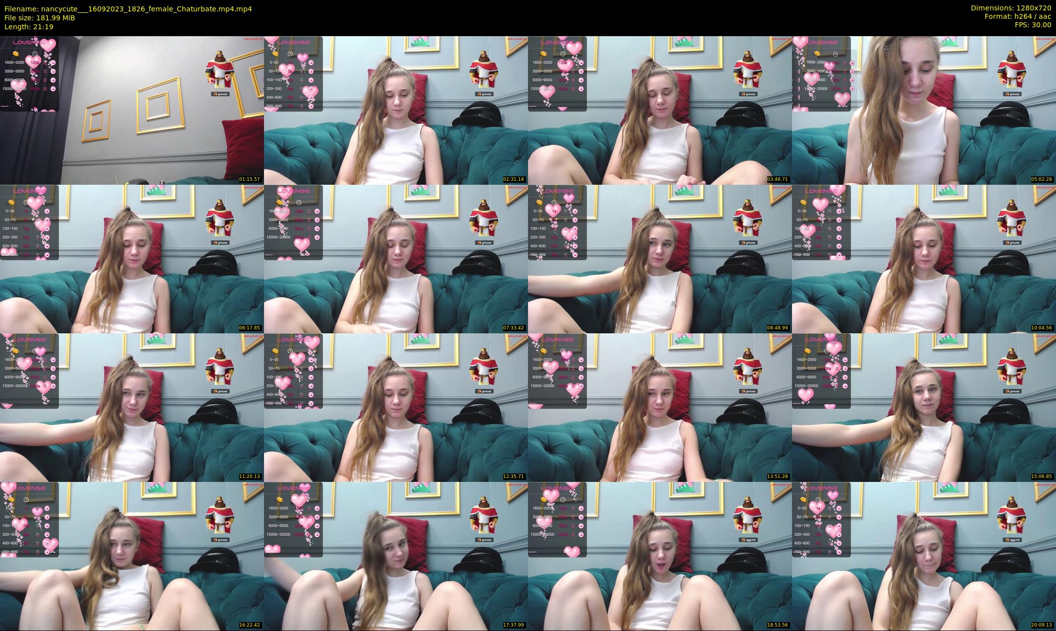 nancycute__ — 22 minute Chaturbate female cam show recording, 720p, Sep 16, 2023