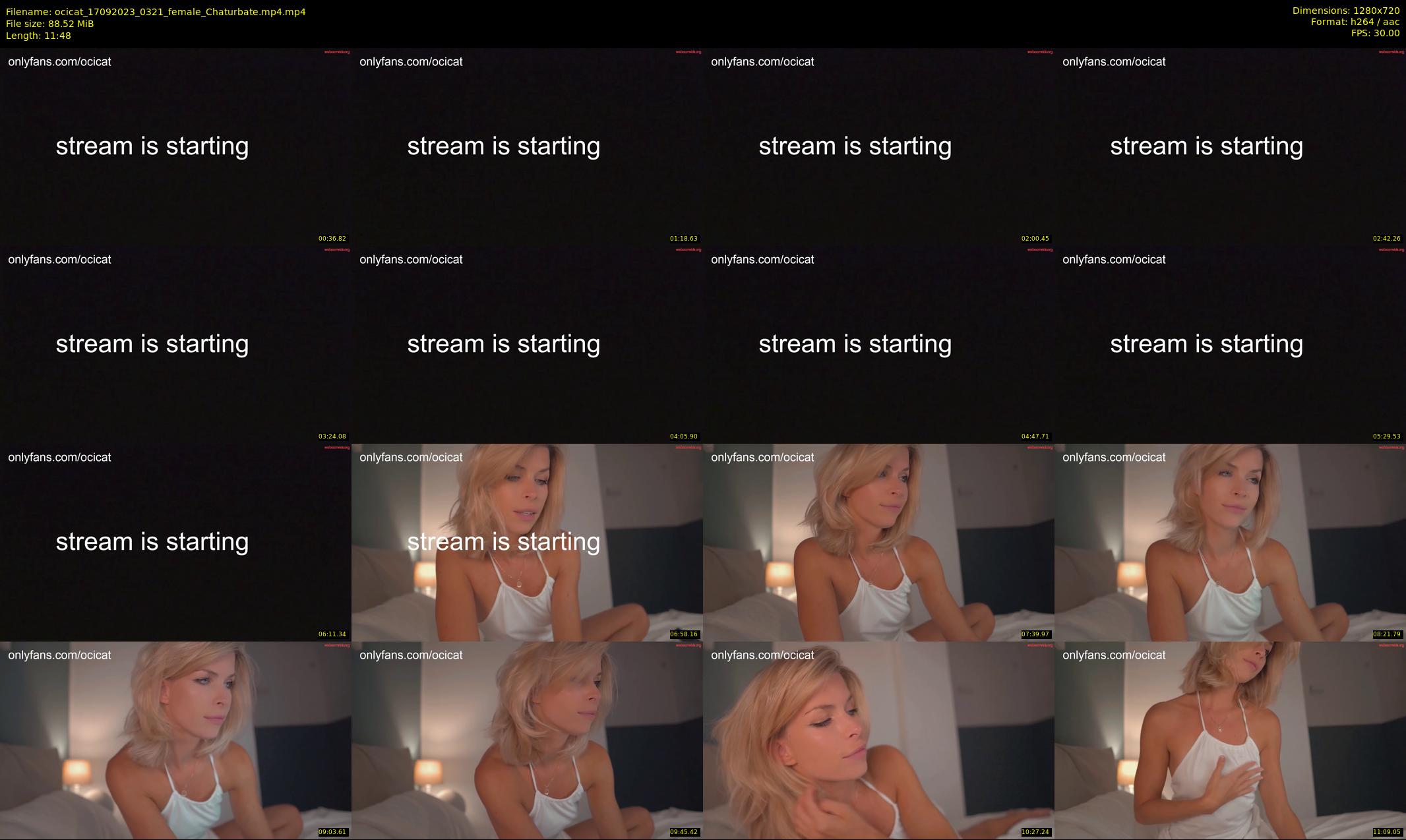 ocicat — 12 minute Chaturbate female cam show recording, 720p, Sep 17, 2023