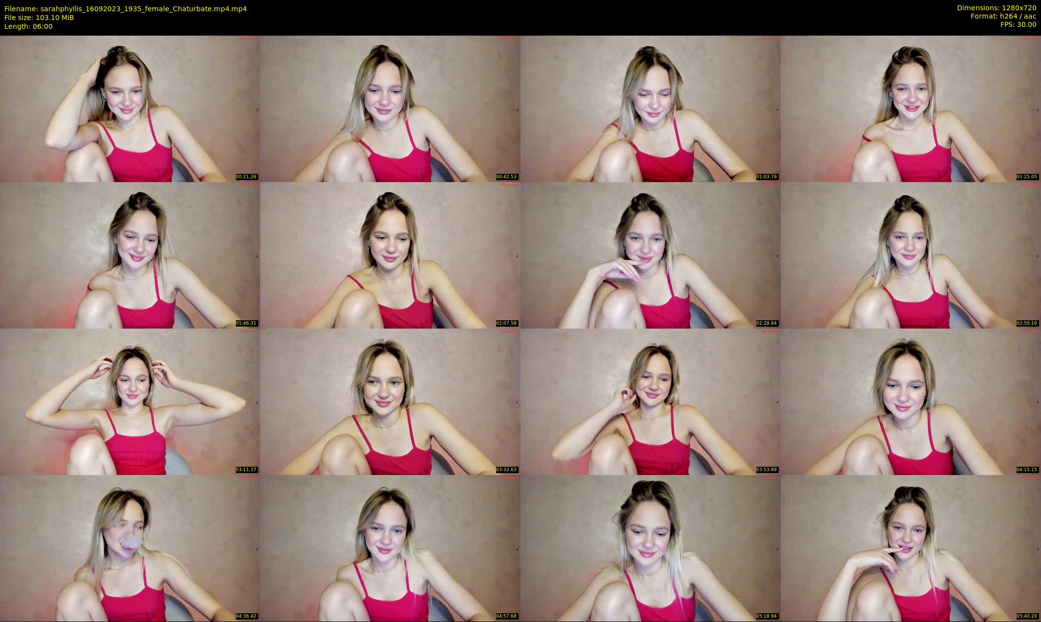 sarahphyllis — 6 minute Chaturbate female cam show recording, 720p, Sep 16, 2023