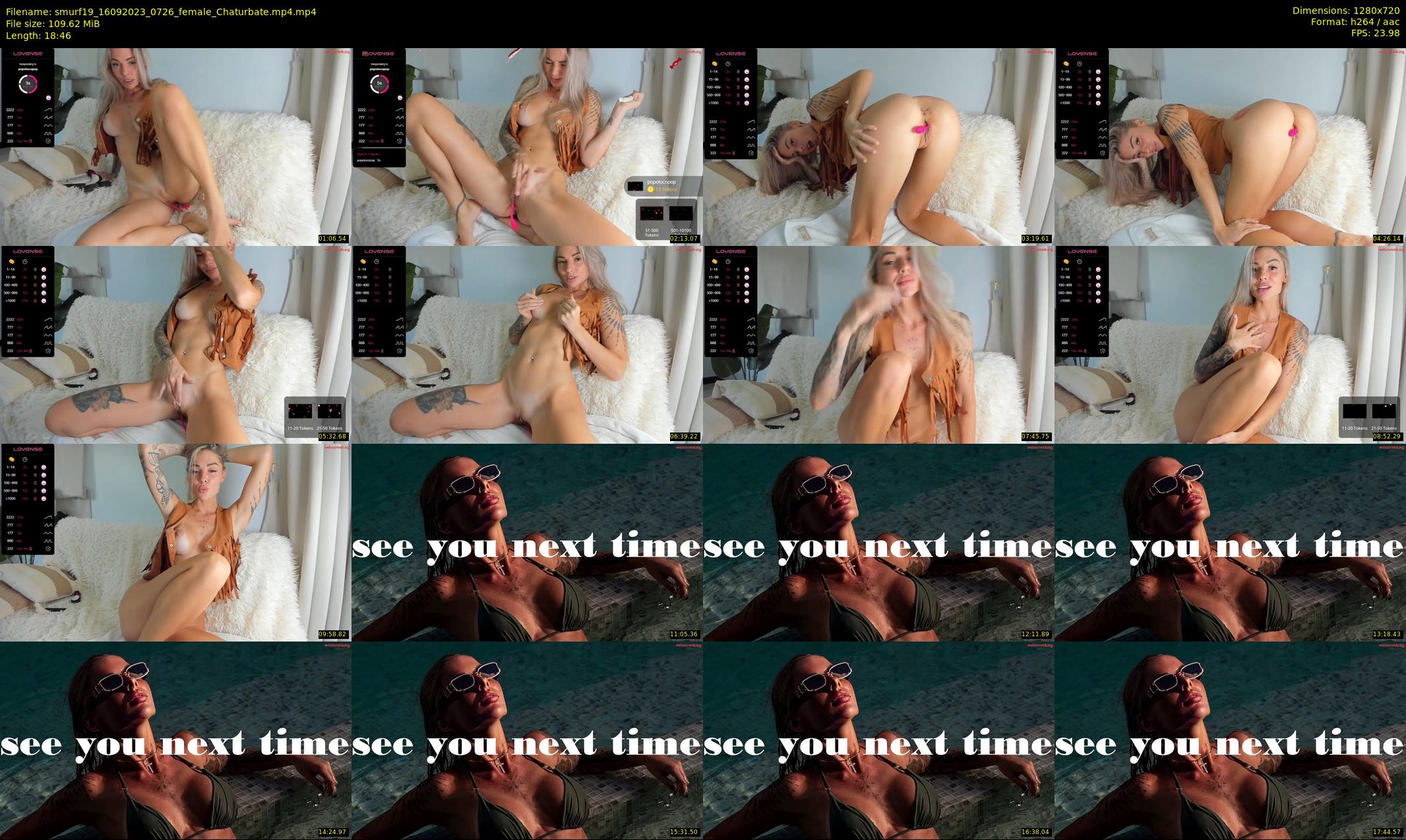 smurf19 — 19 minute Chaturbate female cam show recording, 720p, Sep 16, 2023