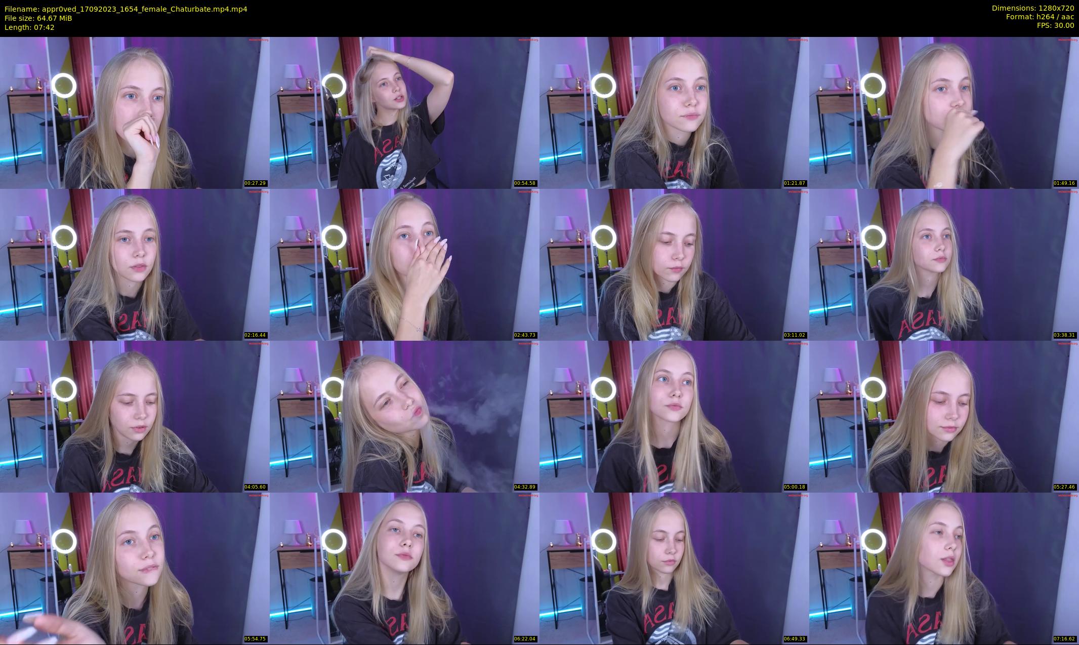 appr0ved — 8 minute Chaturbate female cam show recording, 720p, Sep 17, 2023
