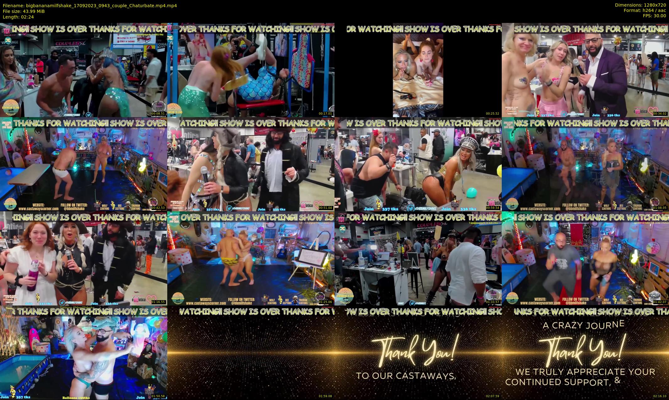 bigbananamilfshake — 3 minute Chaturbate couple cam show recording, 720p, Sep 17, 2023