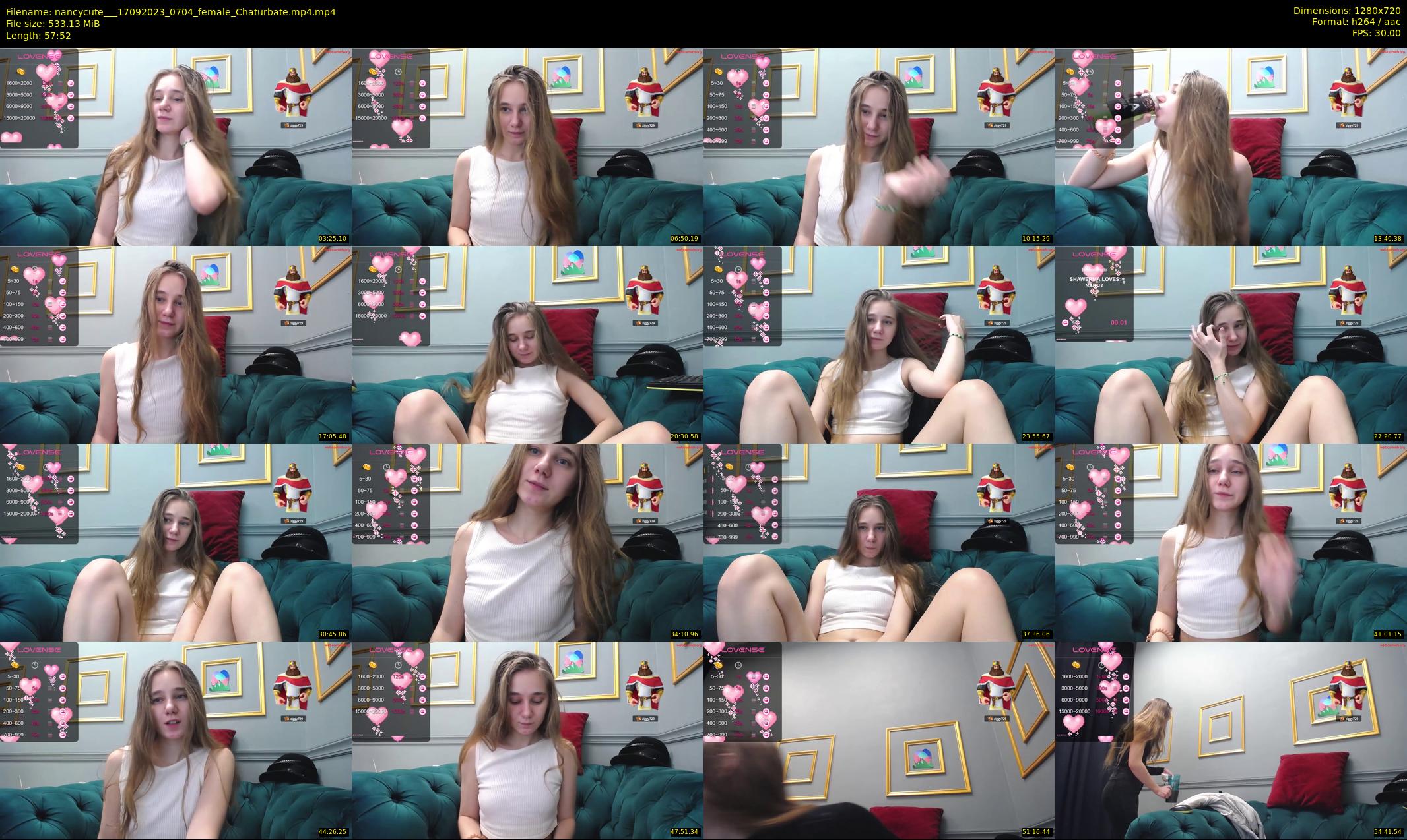 nancycute__ — 58 minute Chaturbate female cam show recording, 720p, Sep 17, 2023