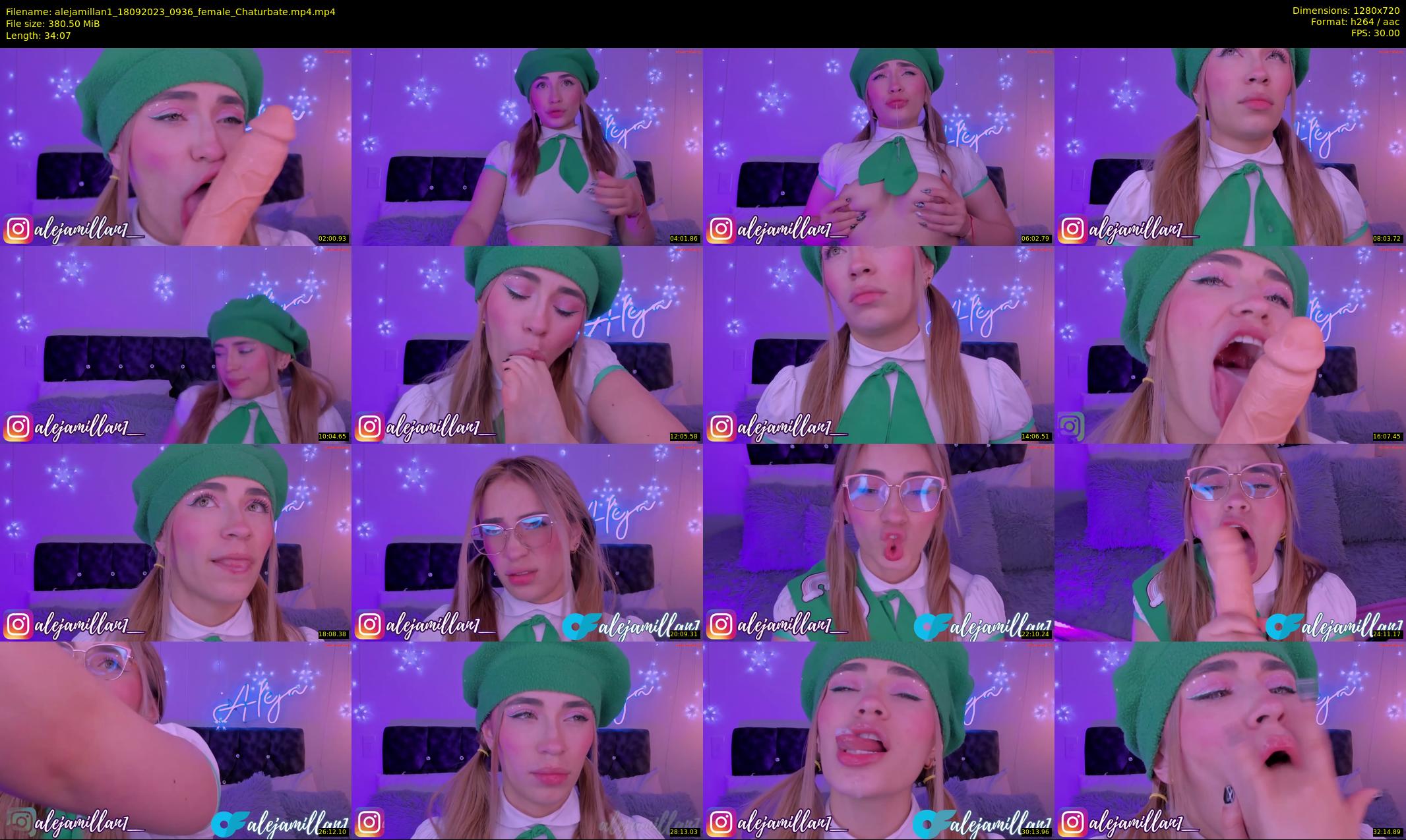 alejamillan1 — 35 minute Chaturbate female cam show recording, 720p, Sep 18, 2023