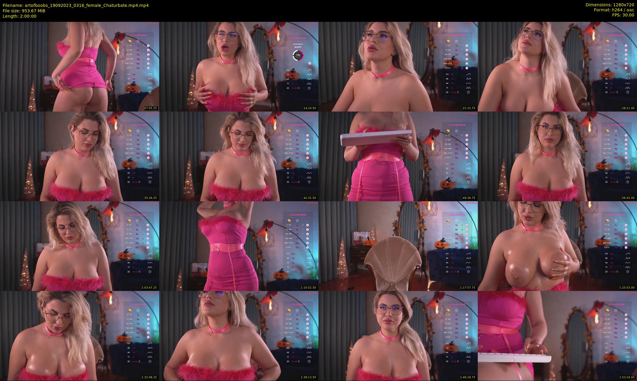 artofboobs — 120 minute Chaturbate female cam show recording, 720p, Sep 19, 2023