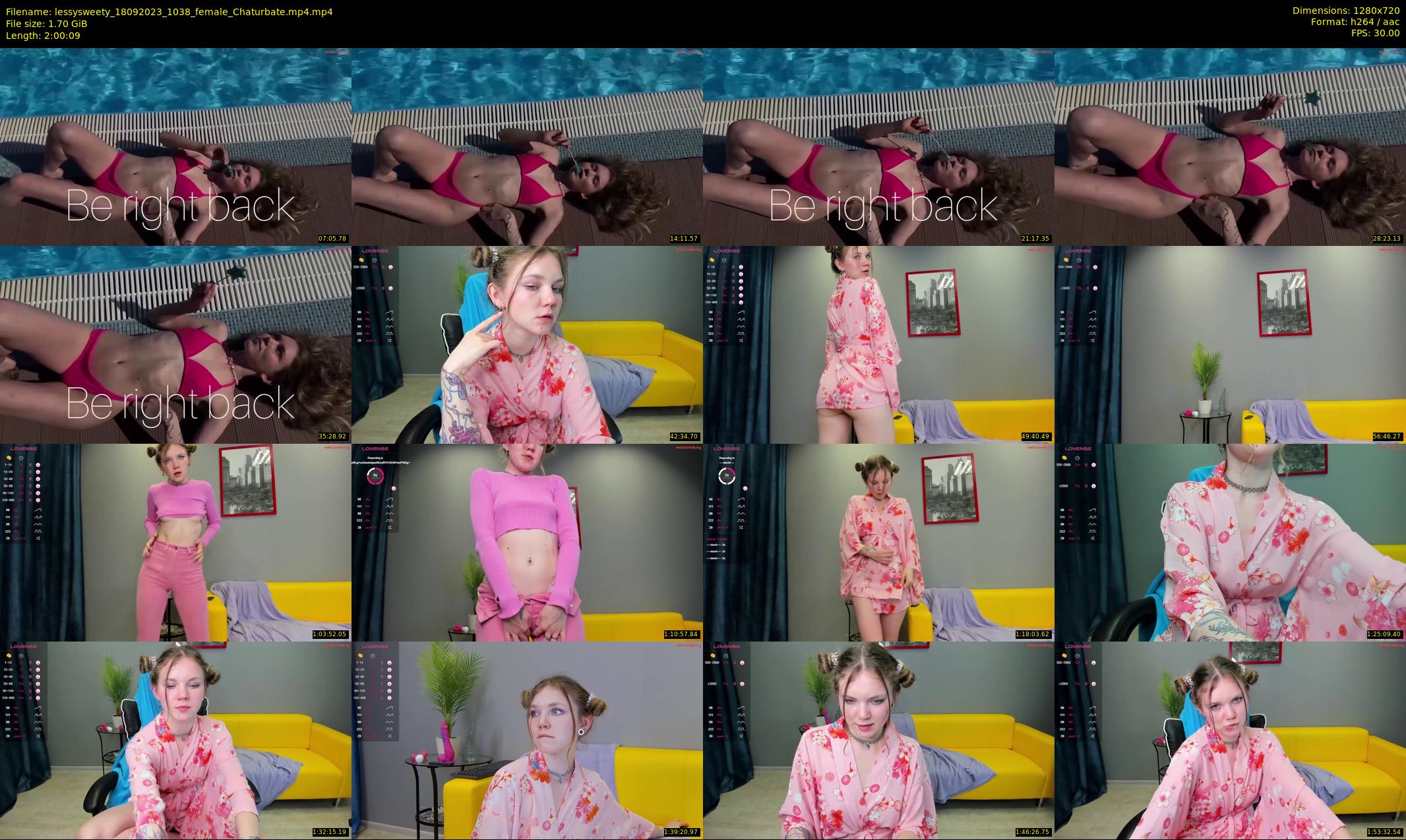 lessysweety — 121 minute Chaturbate female cam show recording, 720p, Sep 18, 2023