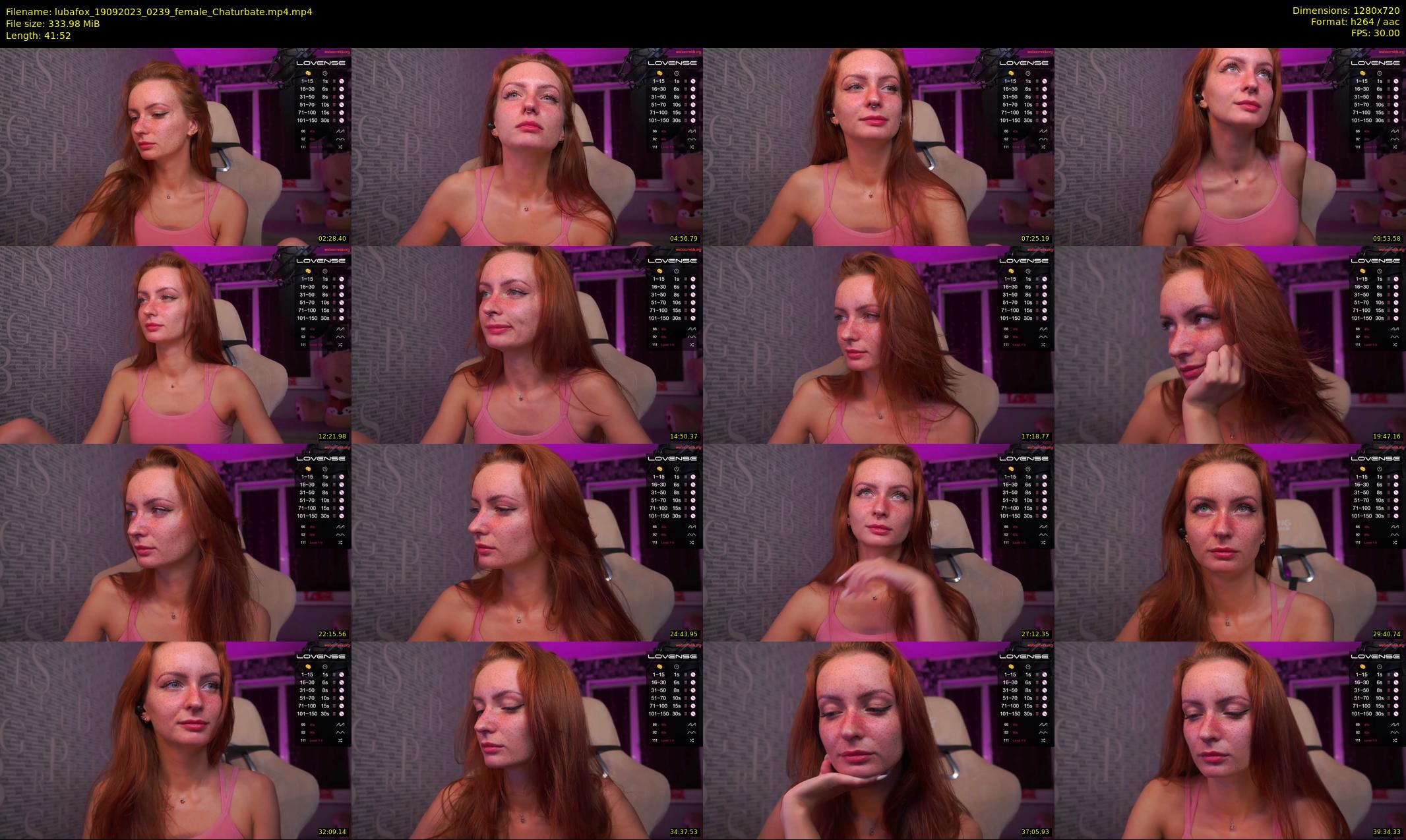 lubafox — 42 minute Chaturbate female cam show recording, 720p, Sep 19, 2023