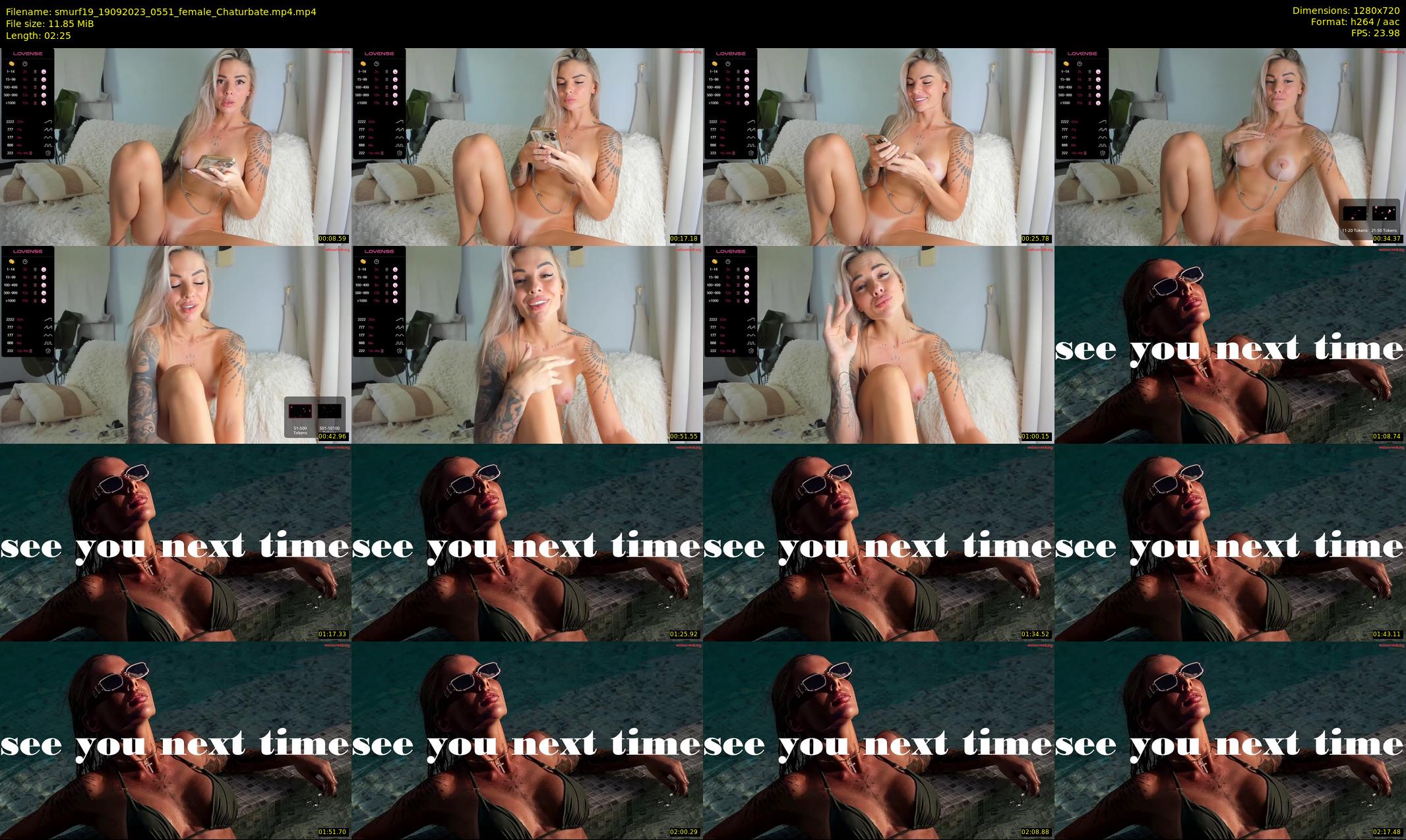 smurf19 — 3 minute Chaturbate female cam show recording, 720p, Sep 19, 2023