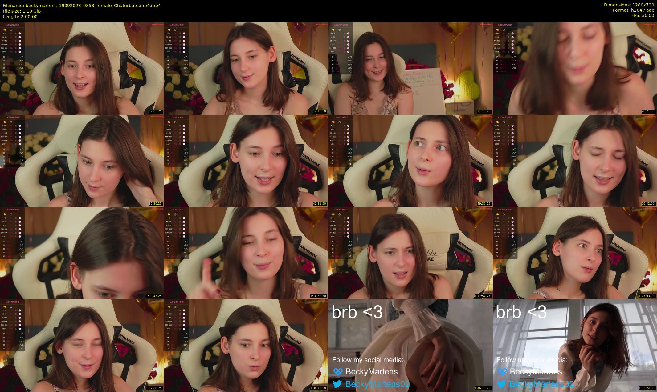 beckymartens — 120 minute Chaturbate female cam show recording, 720p, Sep 19, 2023