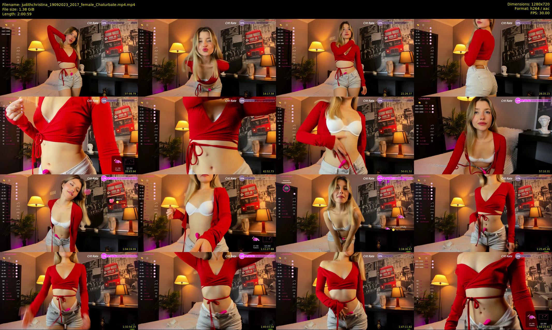 judithchristina — 121 minute Chaturbate female cam show recording, 720p, Sep 19, 2023