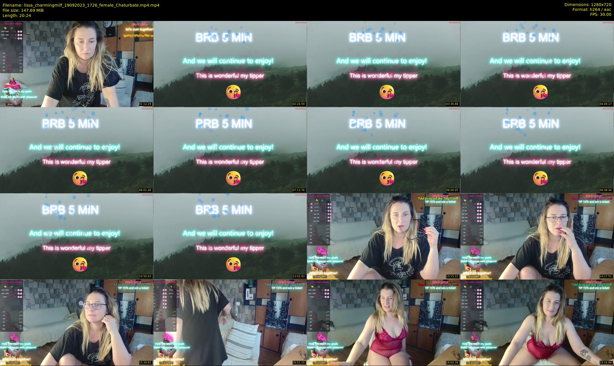 lissa_charmingmilf — 21 minute Chaturbate female cam show recording, 720p, Sep 19, 2023