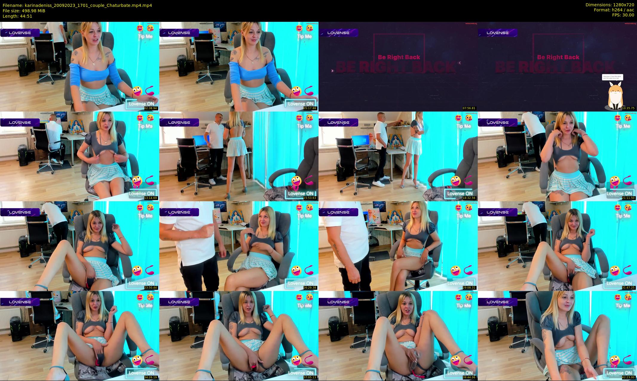 karinadeniss — 45 minute Chaturbate couple cam show recording, 720p, Sep 20, 2023
