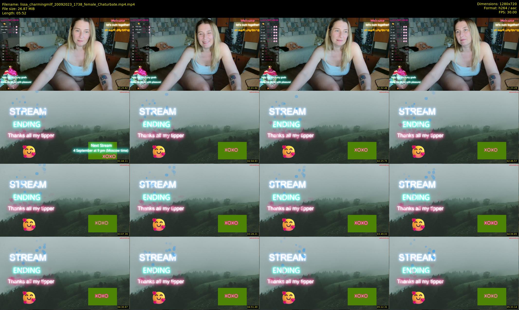 lissa_charmingmilf — 6 minute Chaturbate female cam show recording, 720p, Sep 20, 2023