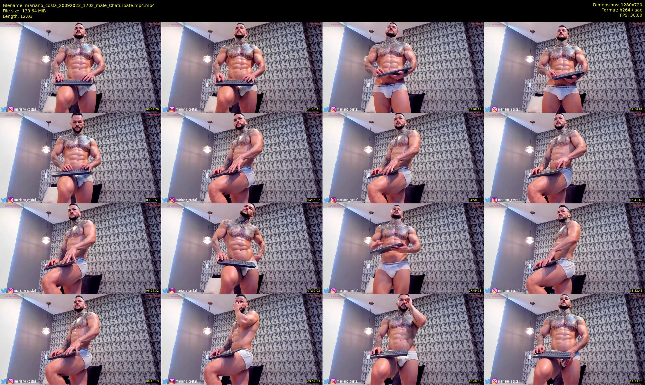 mariano_costa — 13 minute Chaturbate male cam show recording, 720p, Sep 20, 2023