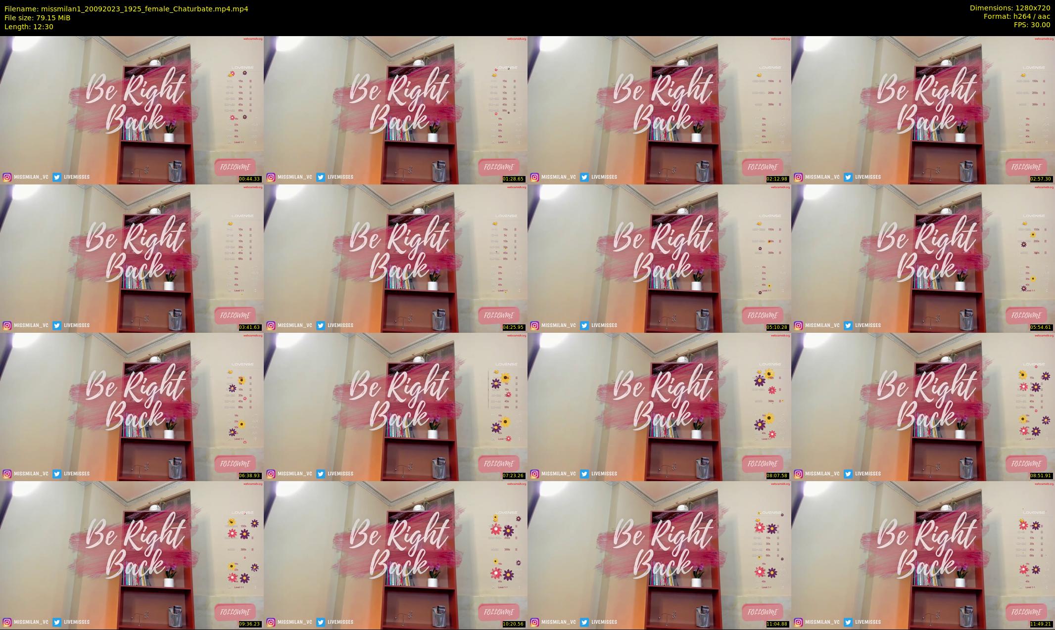 missmilan1 — 13 minute Chaturbate female cam show recording, 720p, Sep 20, 2023