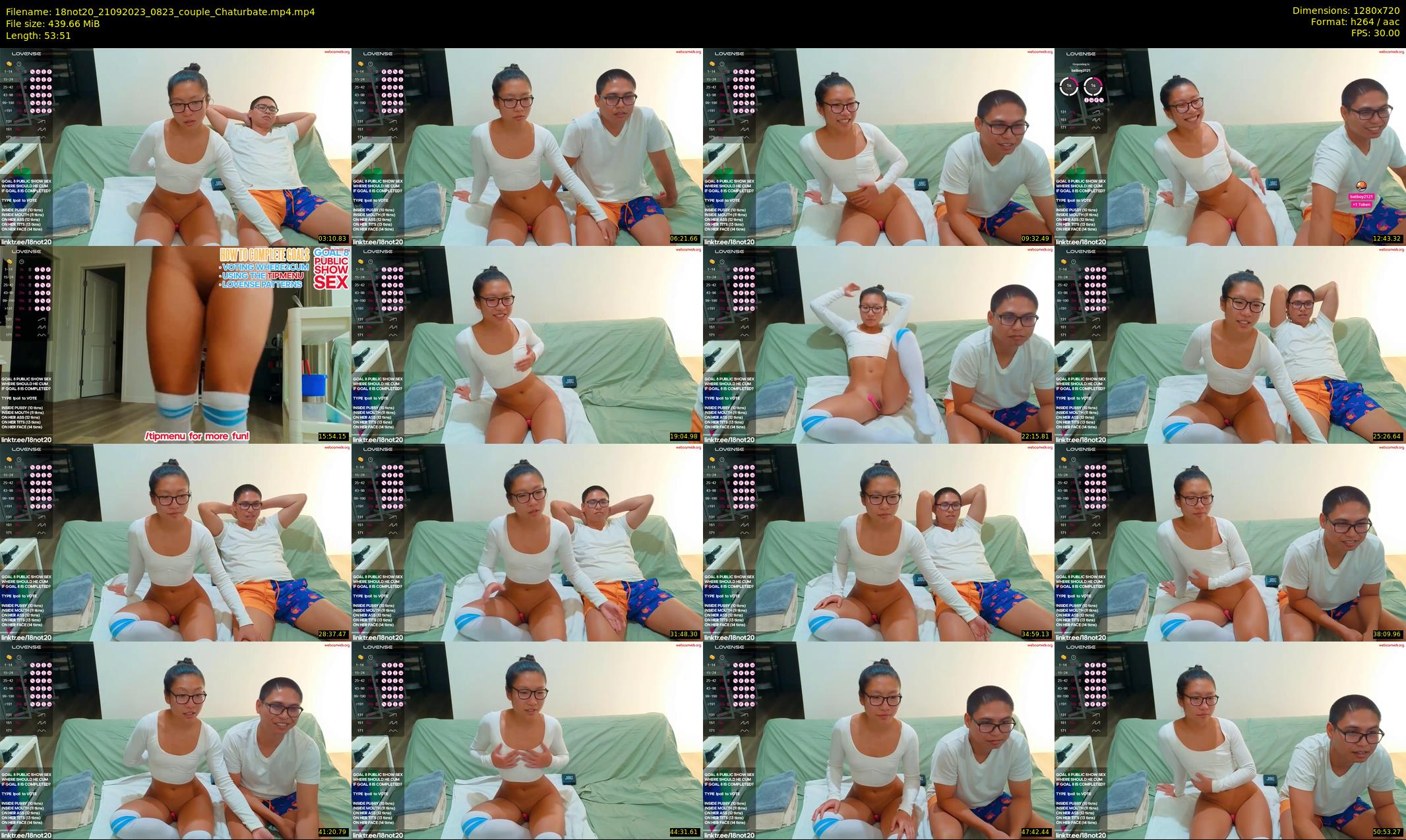18not20 — 54 minute Chaturbate couple cam show recording, 720p, Sep 21, 2023
