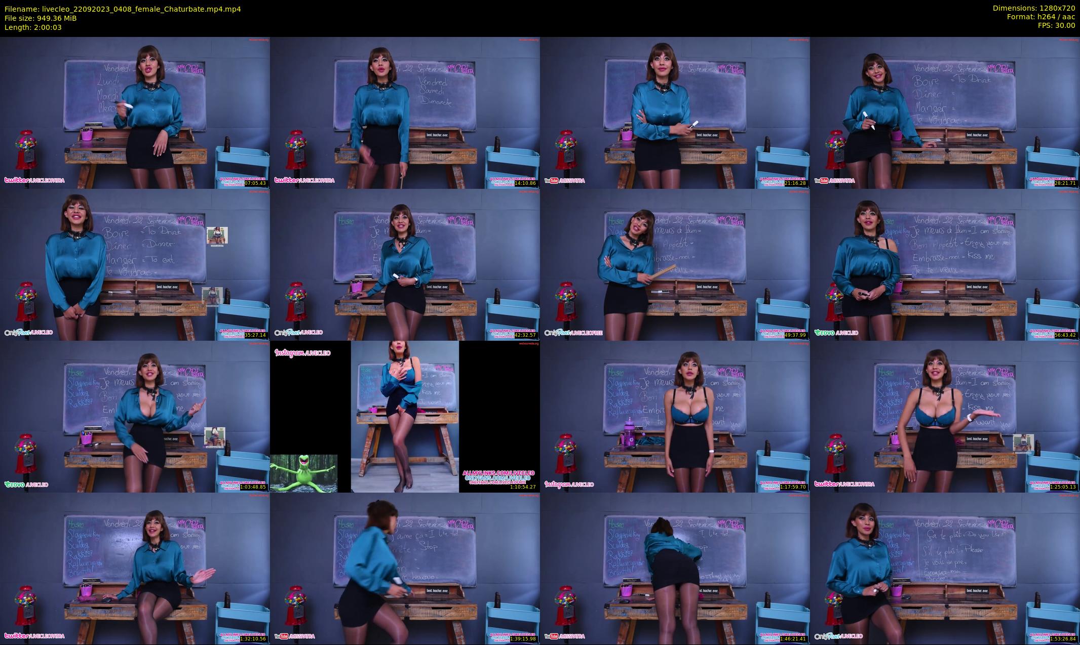 livecleo — 121 minute Chaturbate female cam show recording, 720p, Sep 22, 2023