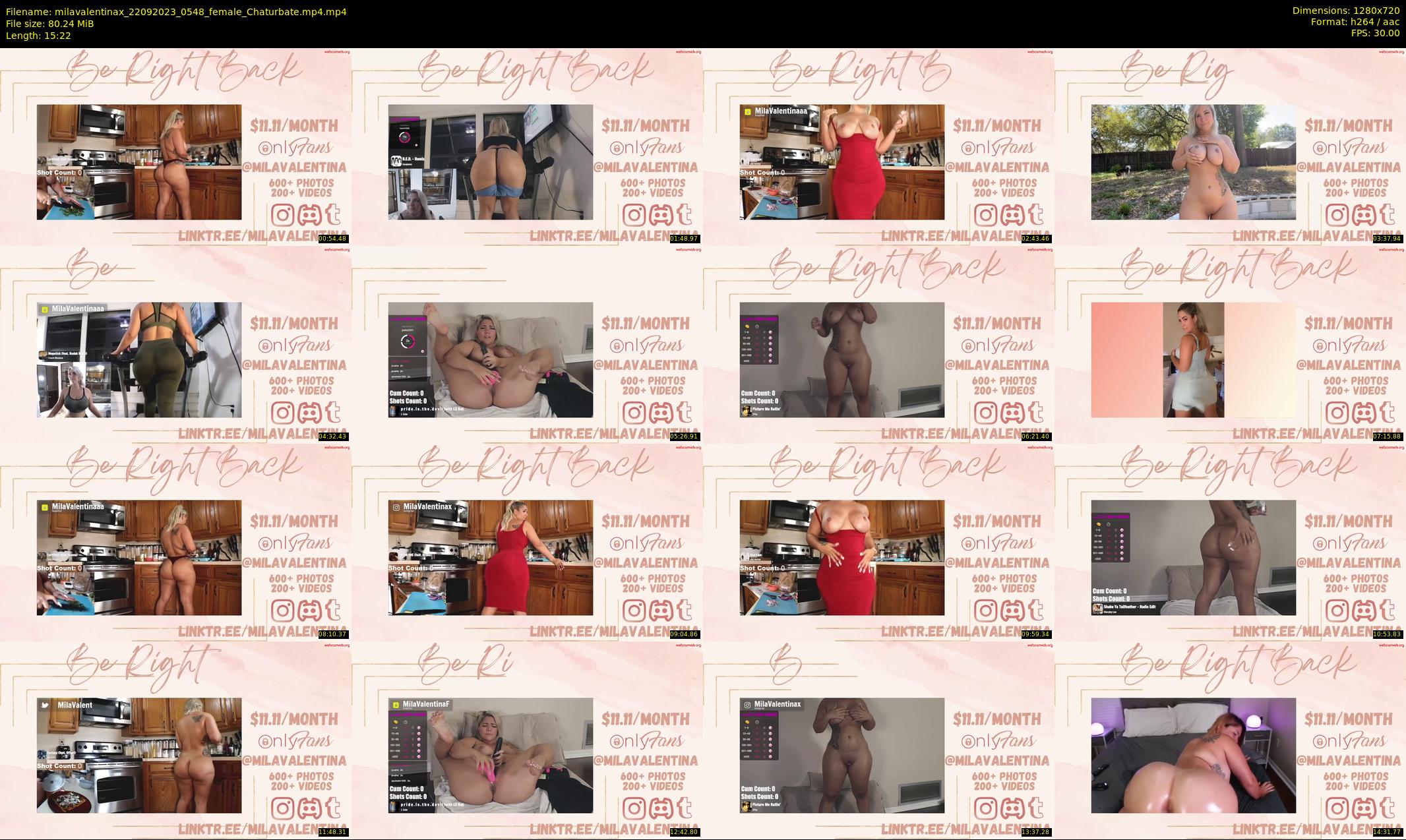 milavalentinax — 16 minute Chaturbate female cam show recording, 720p, Sep 22, 2023