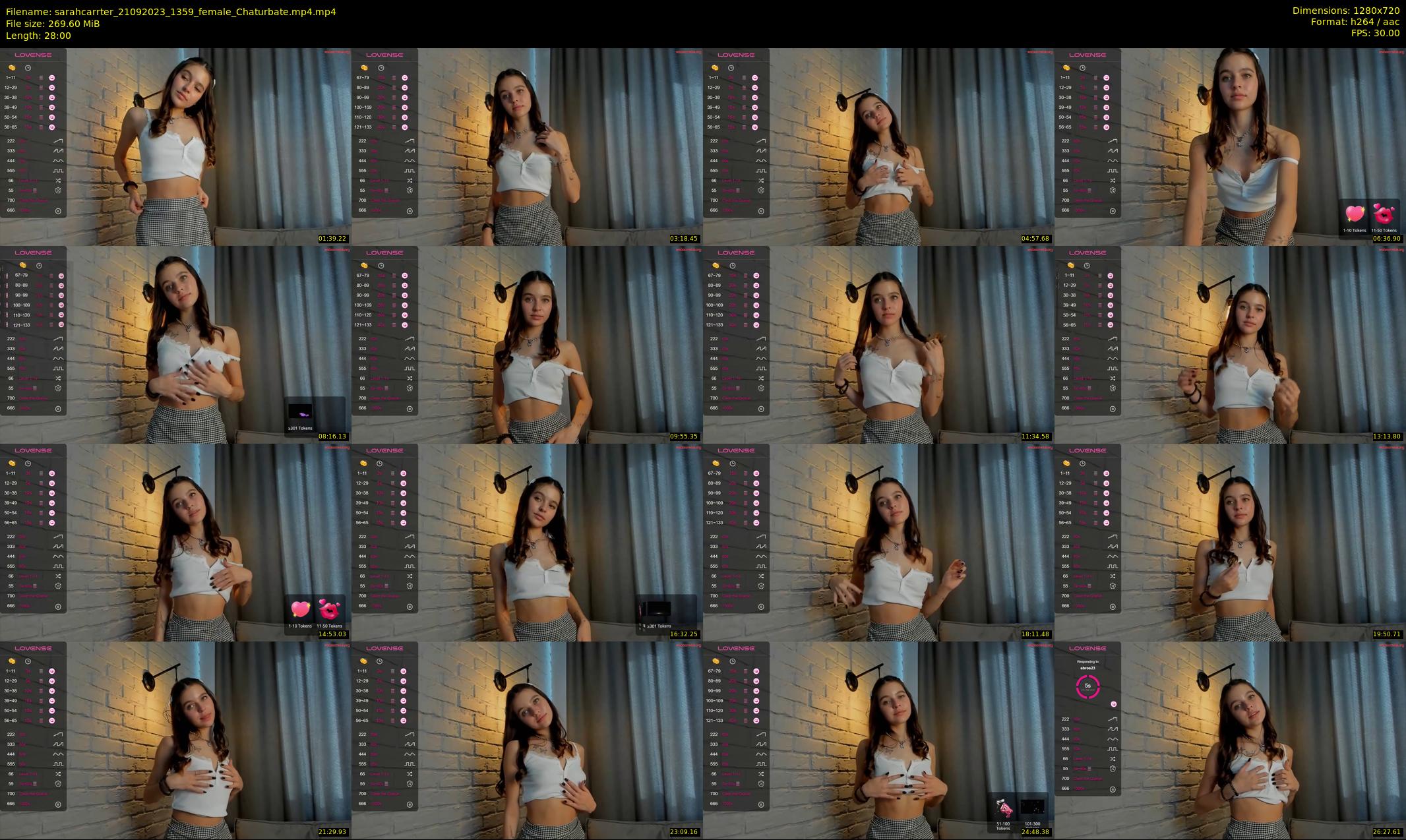sarahcarrter — 28 minute Chaturbate female cam show recording, 720p, Sep 21, 2023
