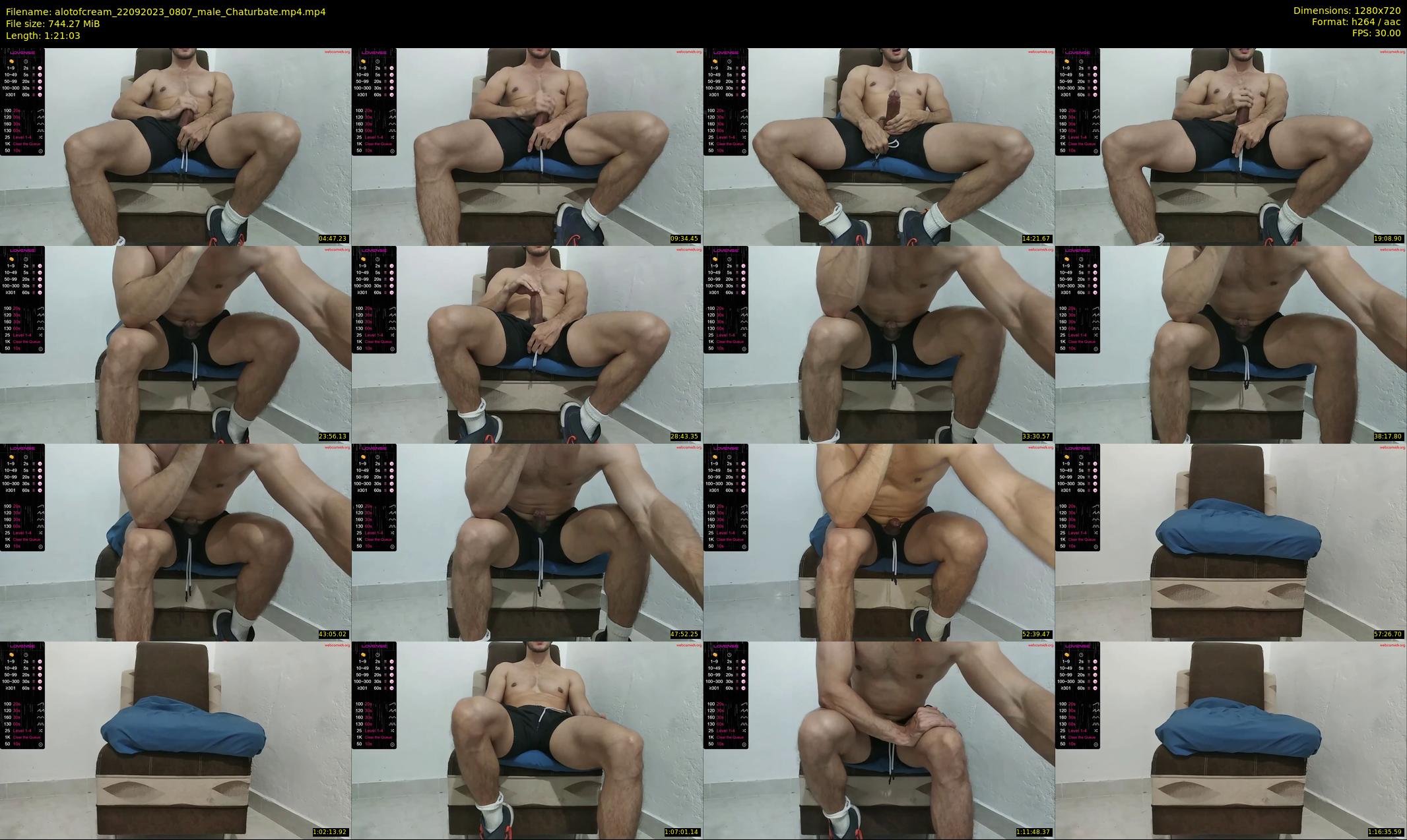 alotofcream — 82 minute Chaturbate male cam show recording, 720p, Sep 22, 2023