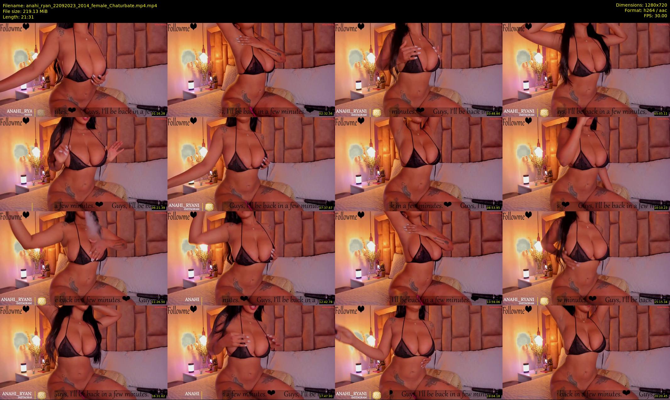 anahi_ryan — 22 minute Chaturbate female cam show recording, 720p, Sep 22, 2023