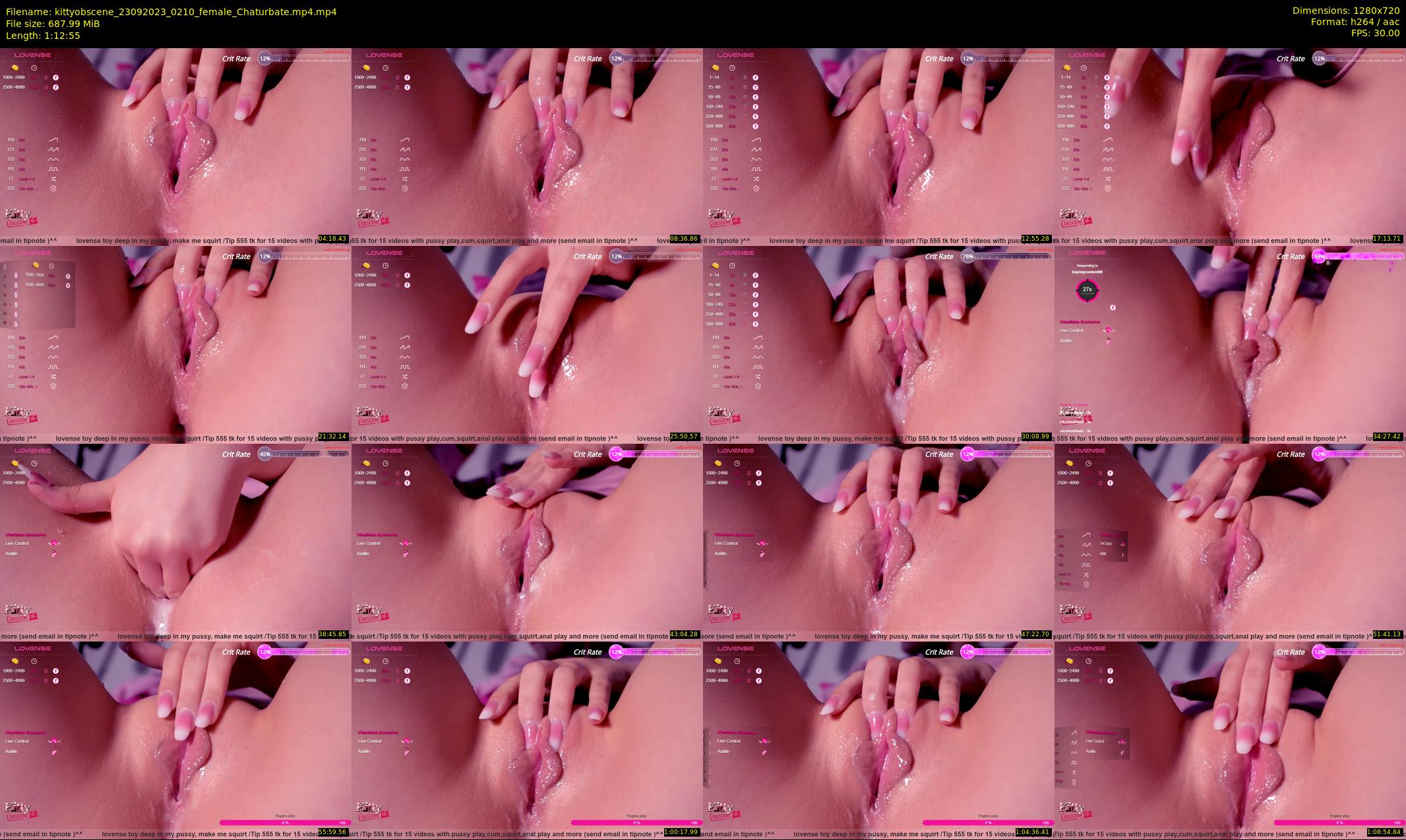 kittyobscene — 73 minute Chaturbate female cam show recording, 720p, Sep 23, 2023